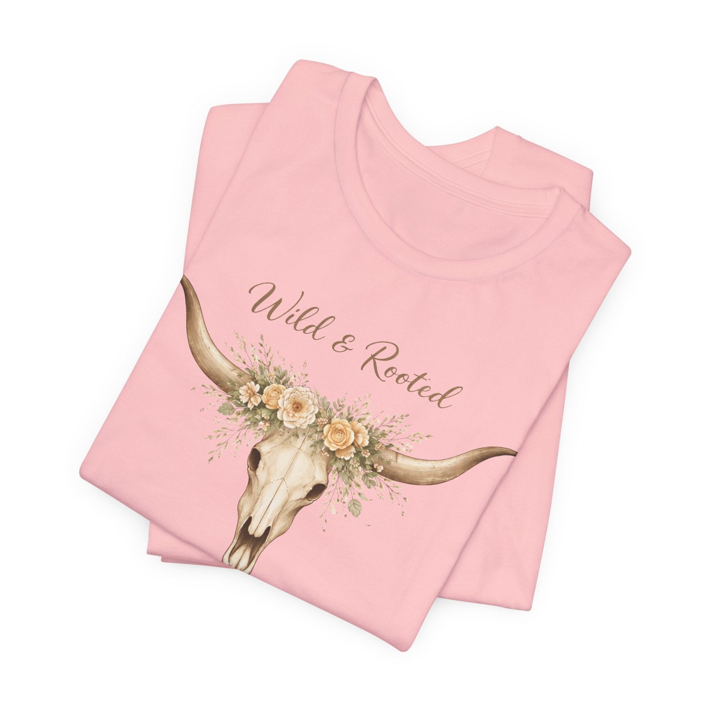 Boho Western Floral Longhorn Graphic T-Shirt