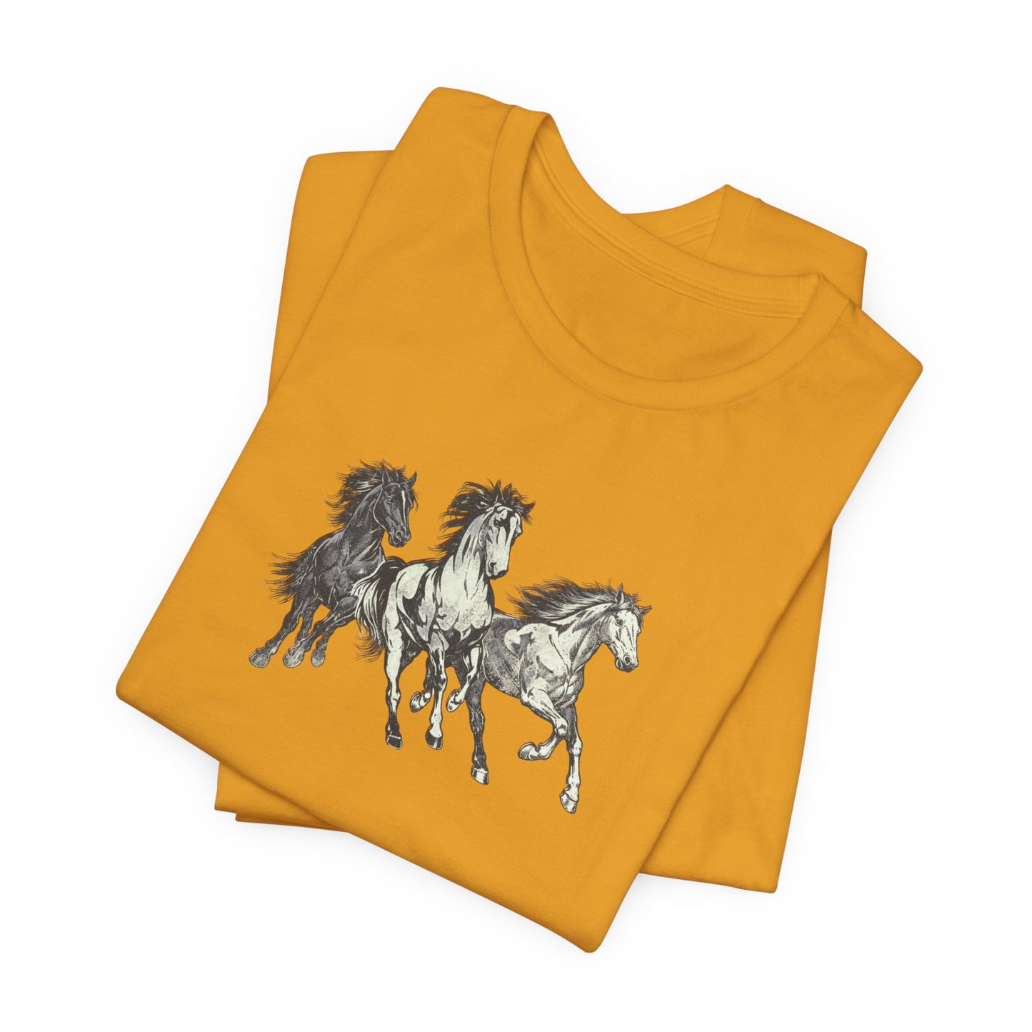 Running Horses T‑Shirt — Vintage Trio Horse Graphic Tee