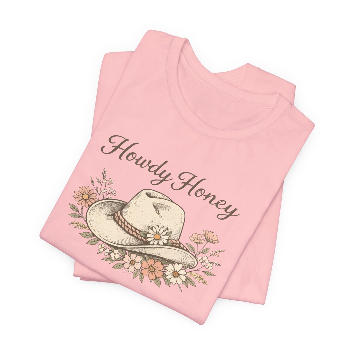 Howdy Honey T-Shirt — Floral Cowboy Hat Graphic T-Shirt