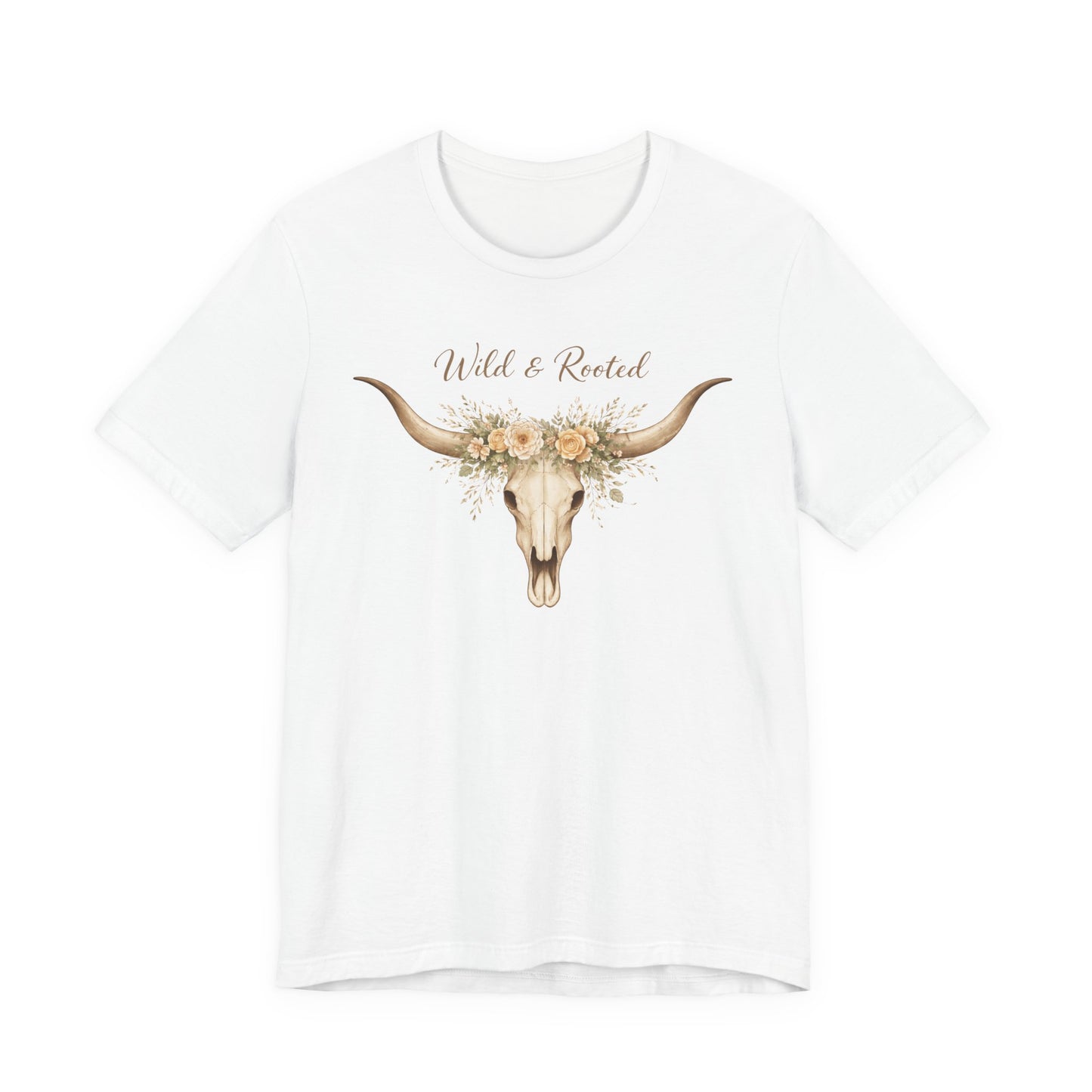 Boho Western Floral Longhorn Graphic T-Shirt