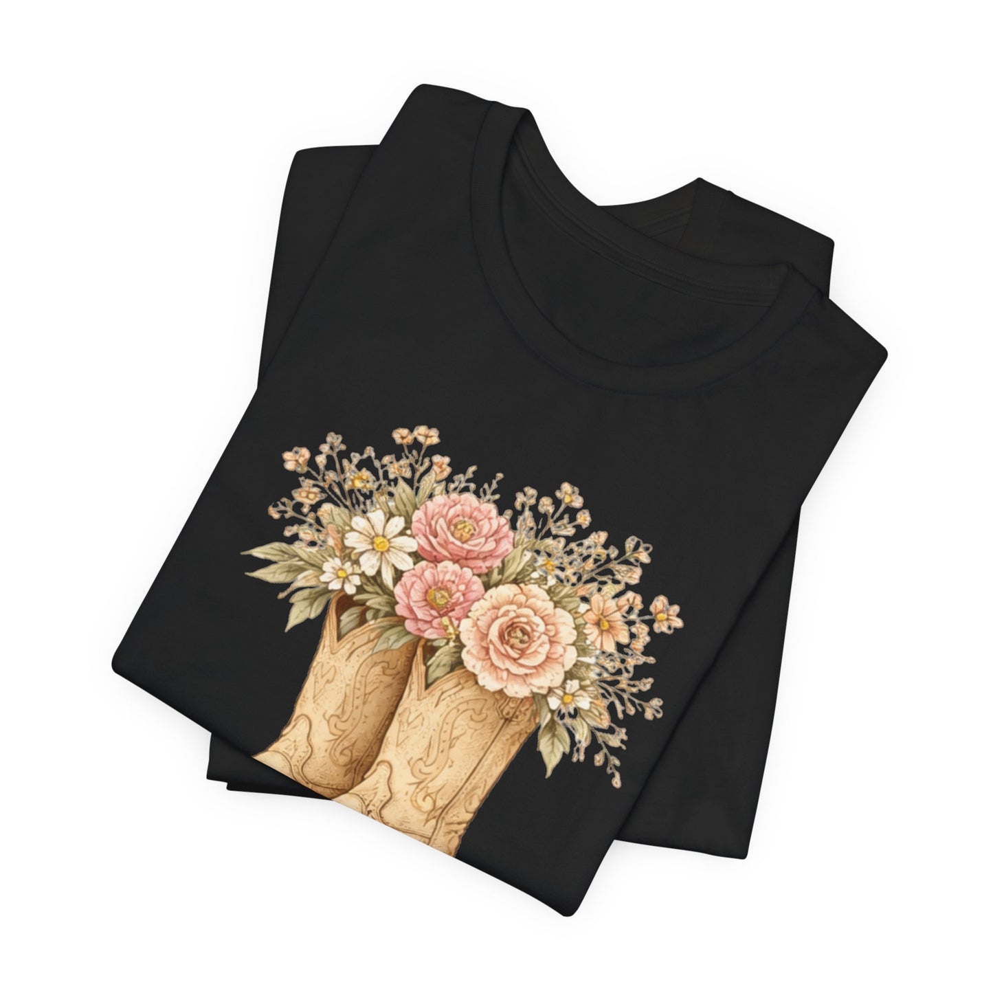 Deeply Rooted Floral Cowboy Boots T-Shirt