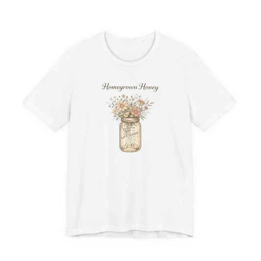 Homegrown Honey Mason Jar Floral T-Shirt