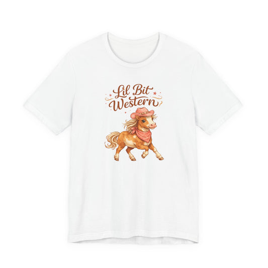 Pony Cowgirl Graphic T-Shirt— "Lil' Bit Western"
