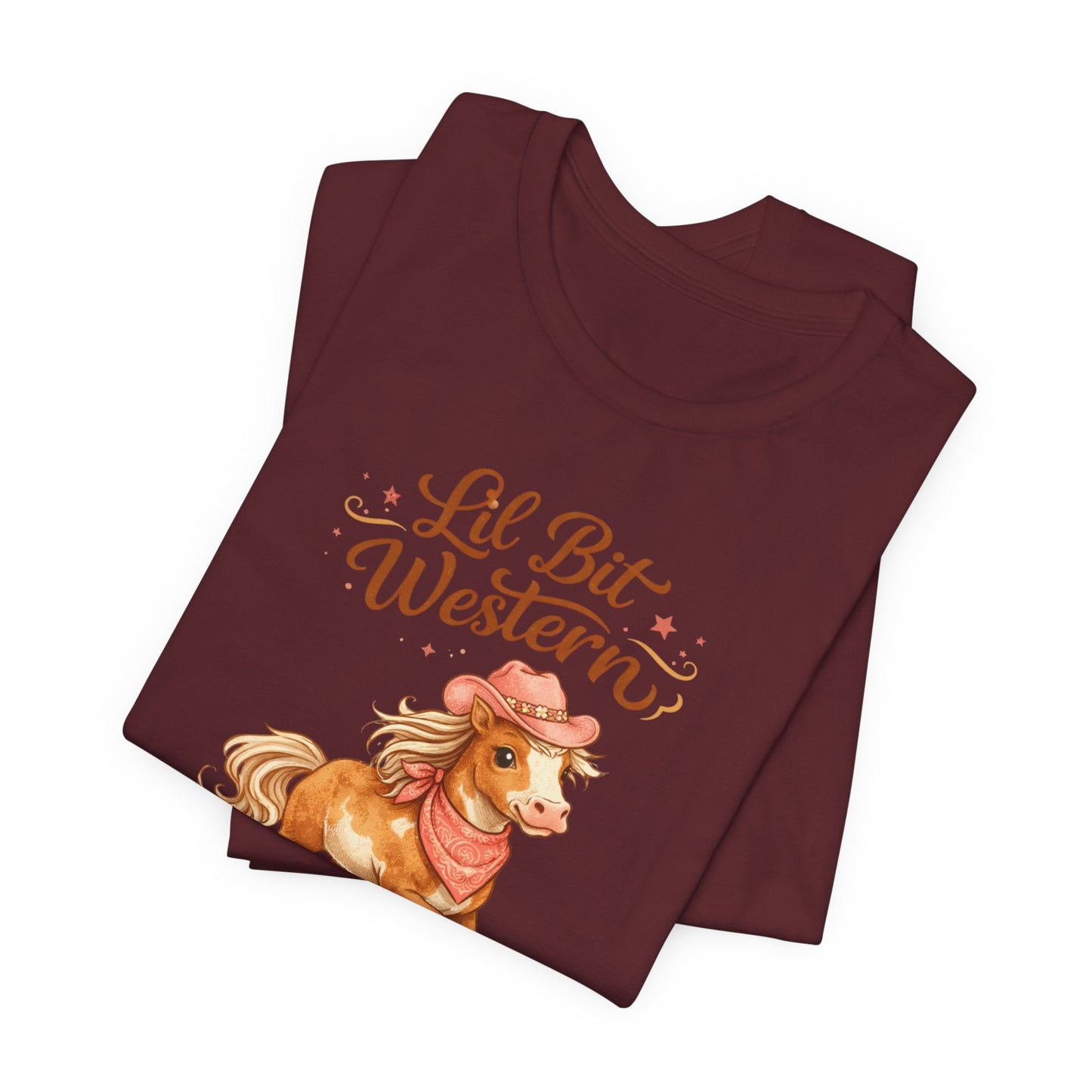 Pony Cowgirl Graphic T-Shirt— "Lil' Bit Western"