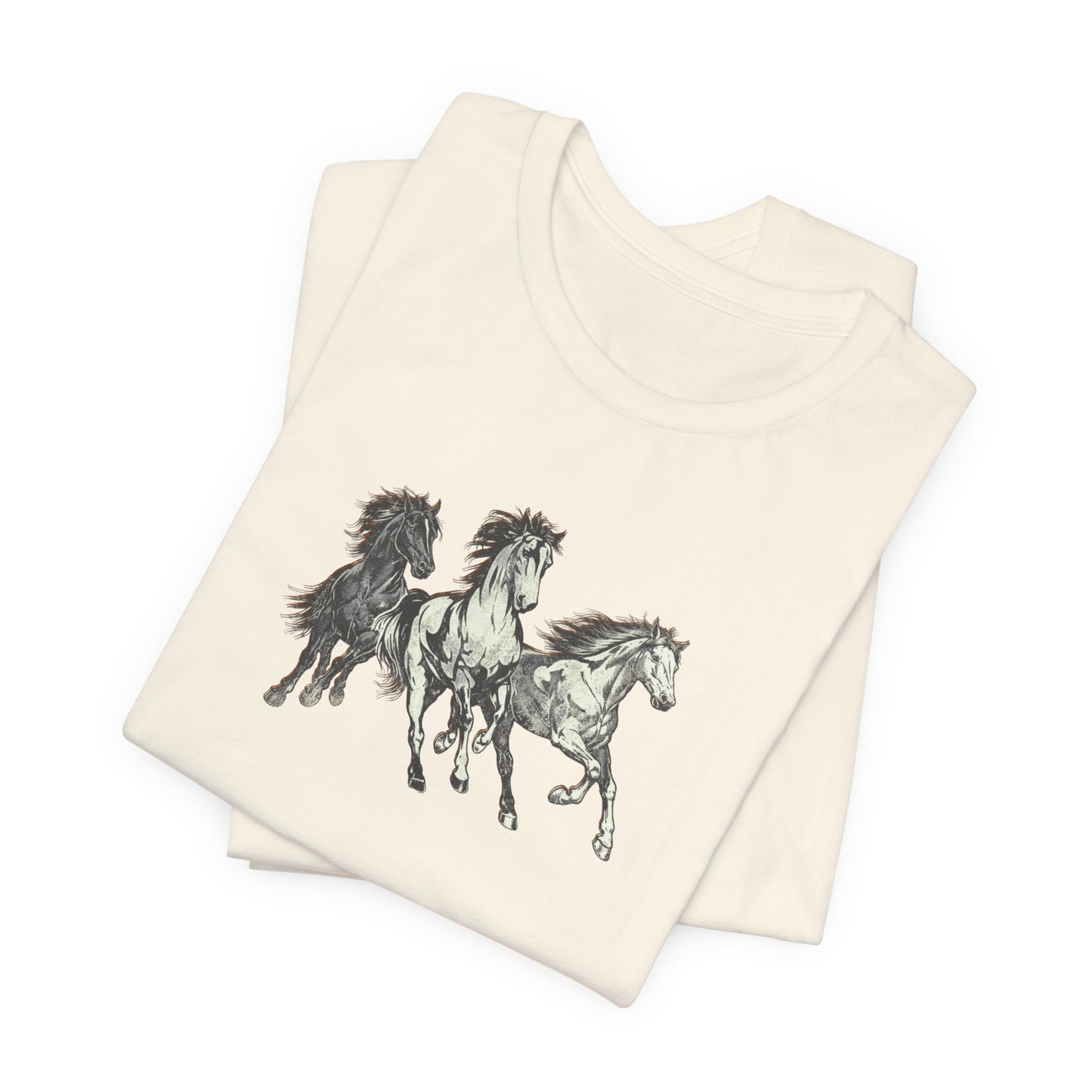 Running Horses T‑Shirt — Vintage Trio Horse Graphic Tee