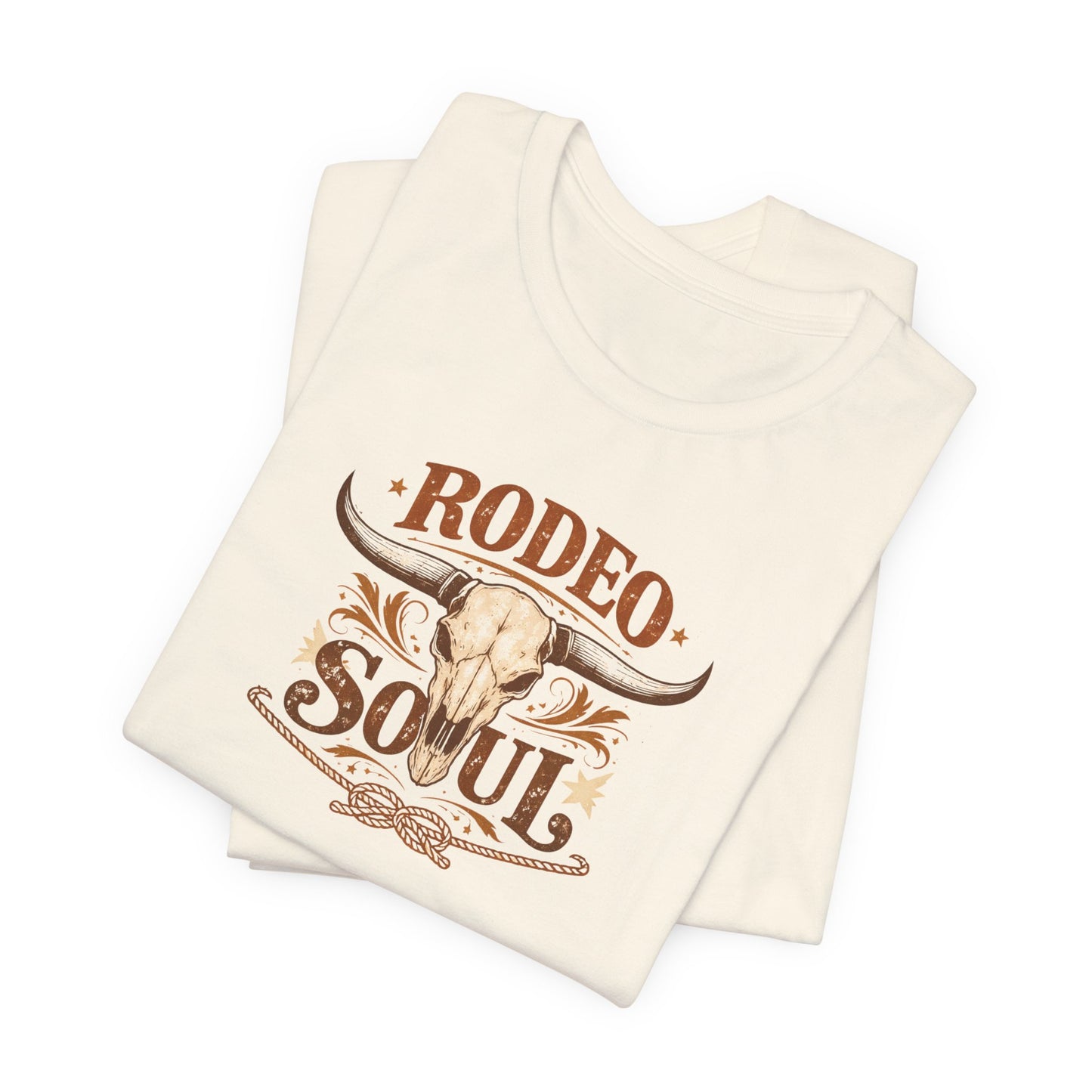 Rodeo Soul T-Shirt — Western Longhorn Skull Graphic Tee
