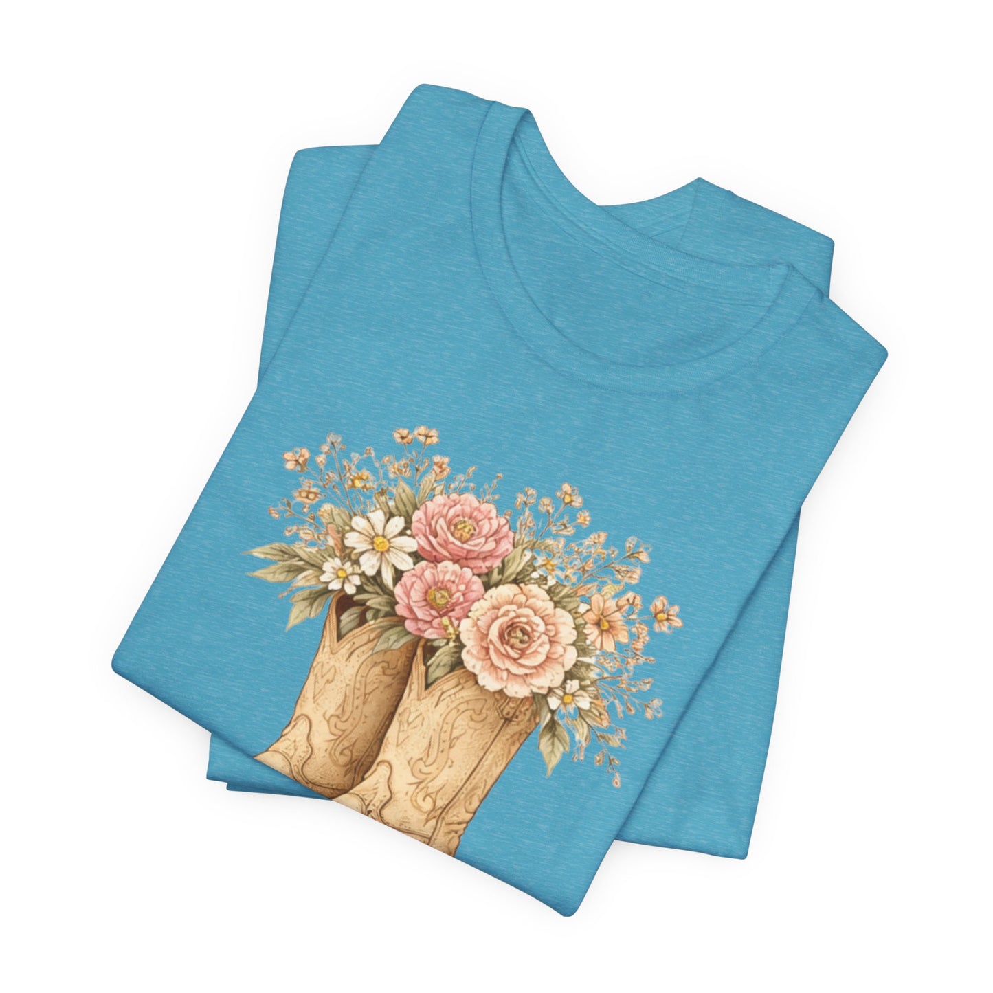 Deeply Rooted Floral Cowboy Boots T-Shirt