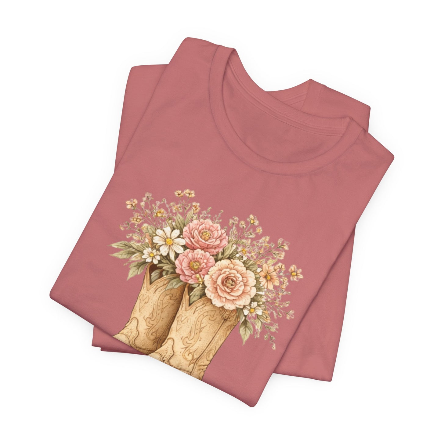 Deeply Rooted Floral Cowboy Boots T-Shirt