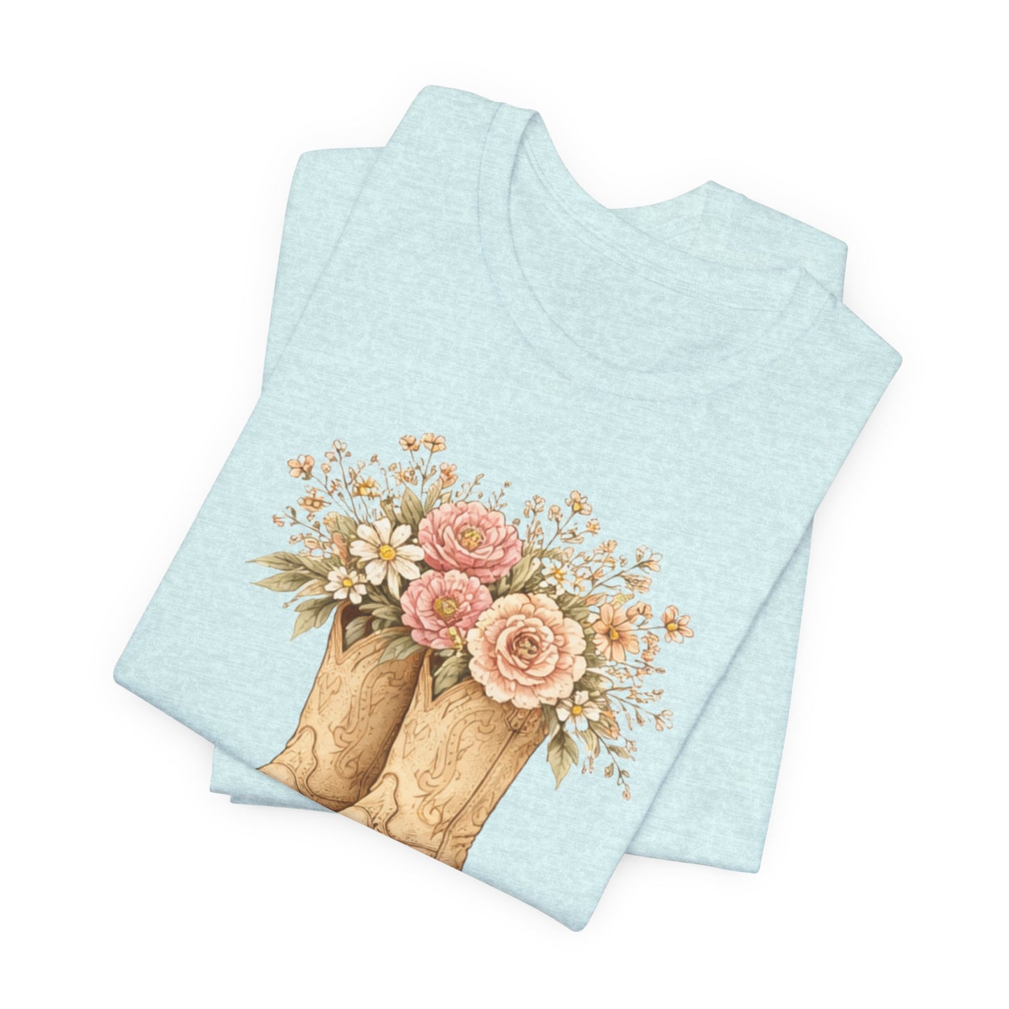 Deeply Rooted Floral Cowboy Boots T-Shirt