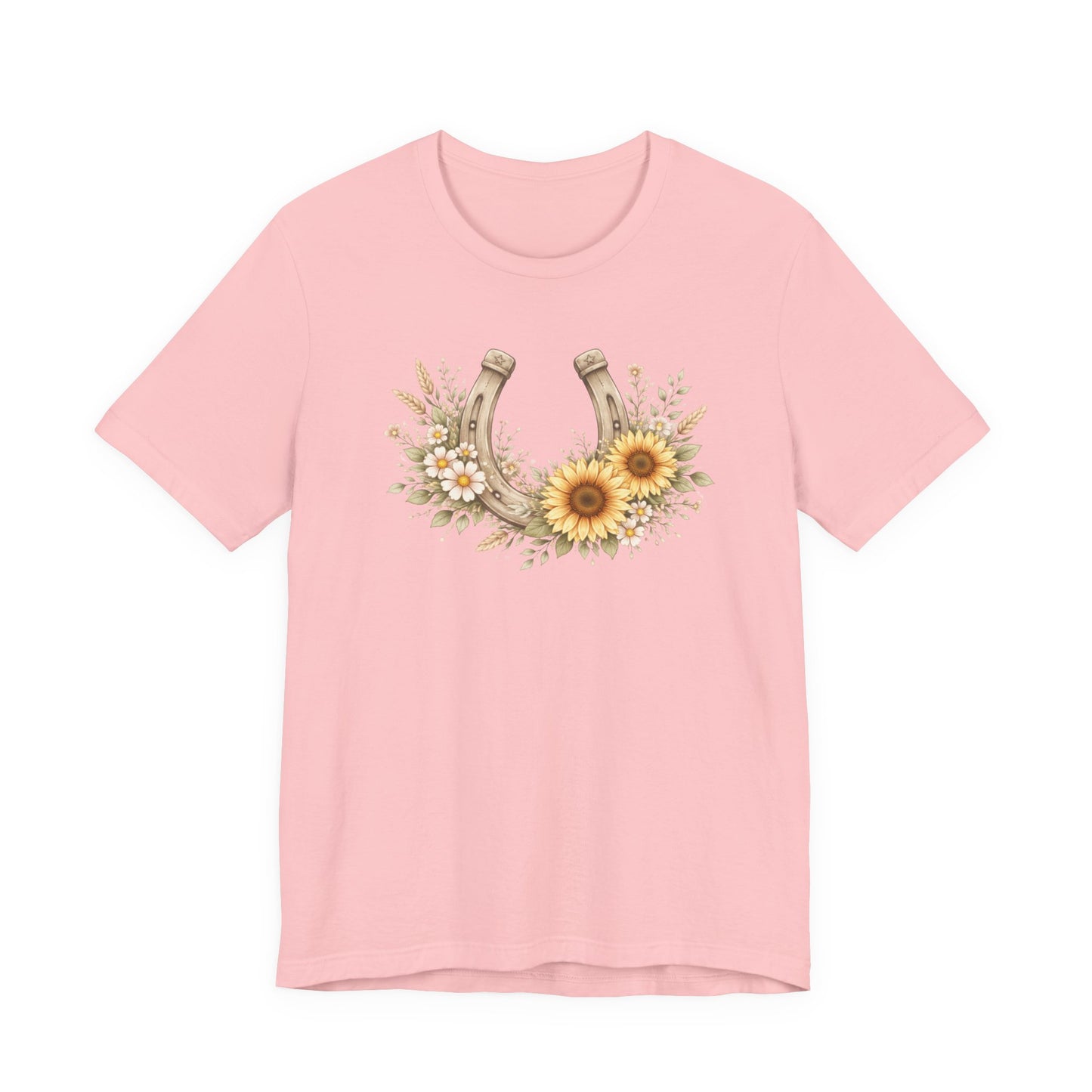 Sunflower Horseshoe T-Shirt — Rustic Floral Lucky Tee