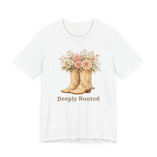 Deeply Rooted Floral Cowboy Boots T-Shirt