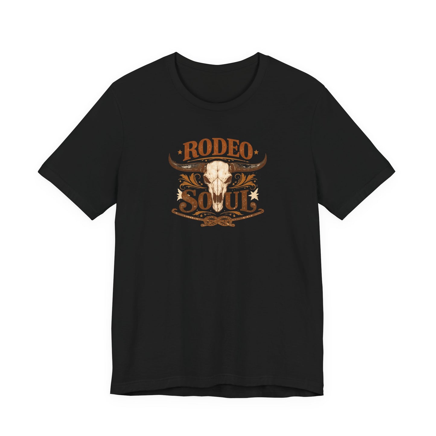 Rodeo Soul T-Shirt — Western Longhorn Skull Graphic Tee