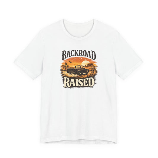 Backroad Raised Truck T‑Shirt— Rustic Vintage Sunset Country T‑Shirt