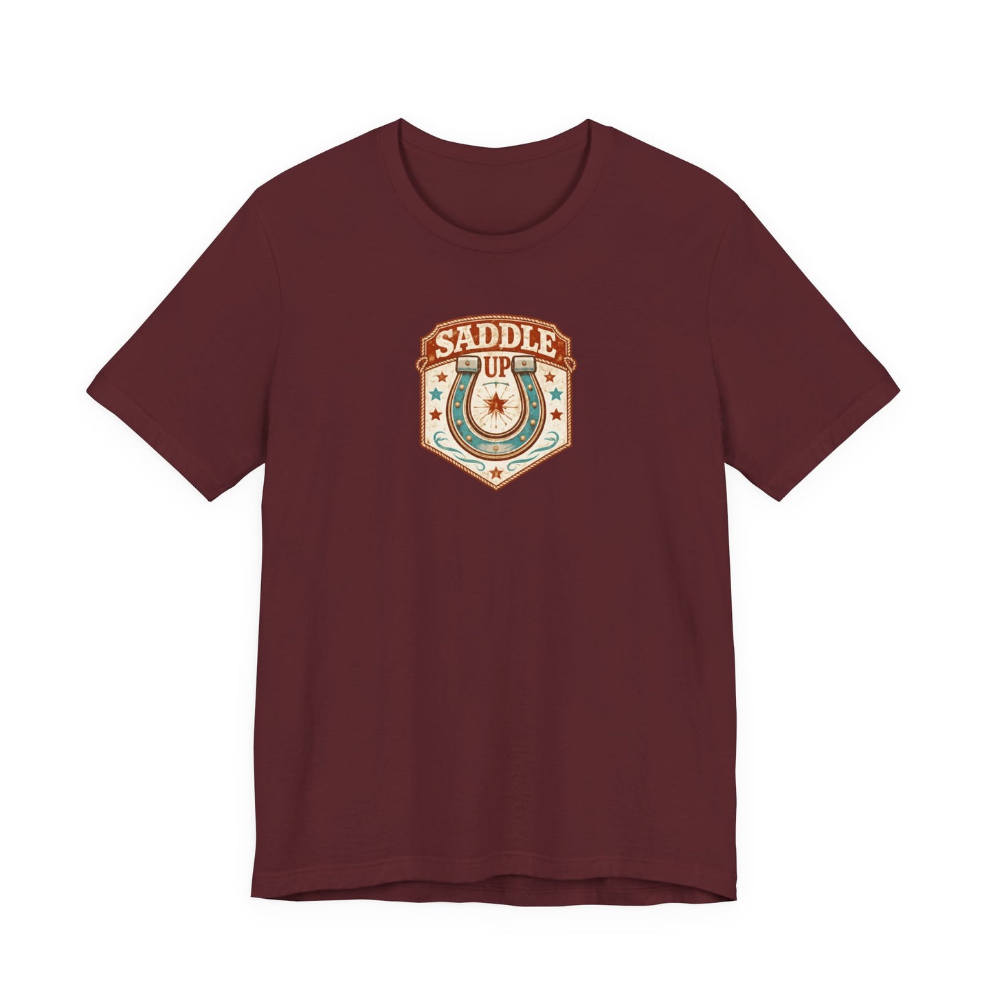 Saddle Up Vintage Western T-Shirt — Horseshoe Rodeo Tee