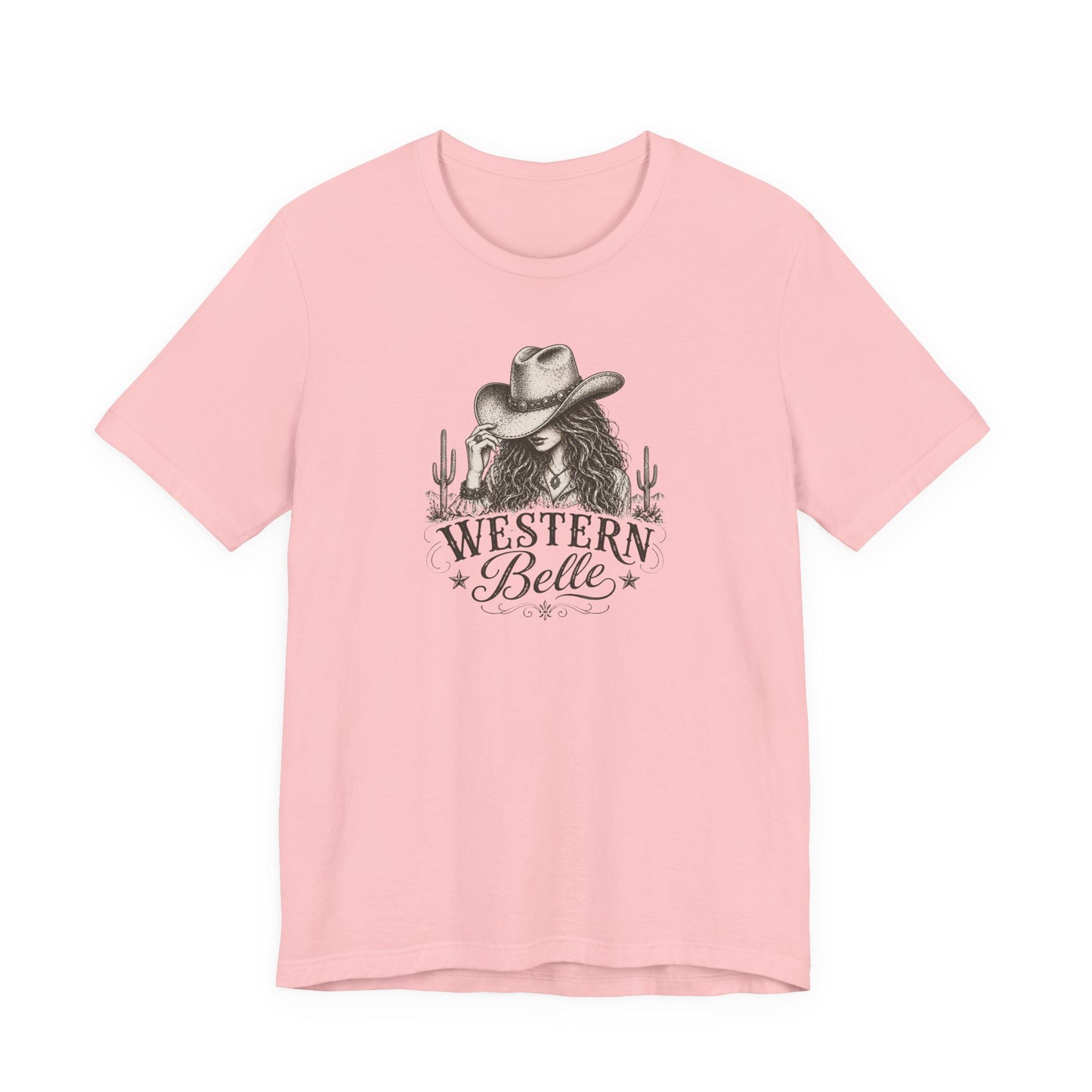 Western Belle T-Shirt — Cowgirl Hat & Cactus Vintage Graphic Tee