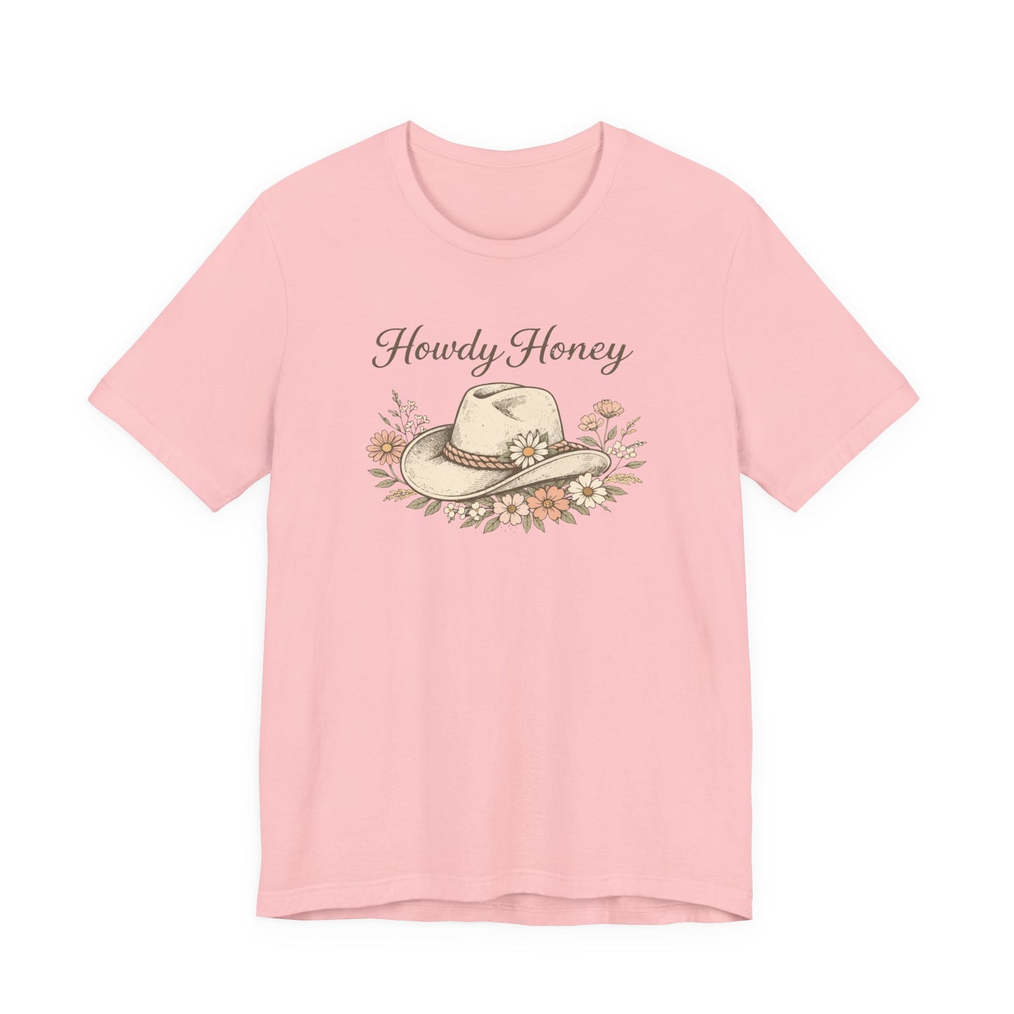 Howdy Honey T-Shirt — Floral Cowboy Hat Graphic T-Shirt