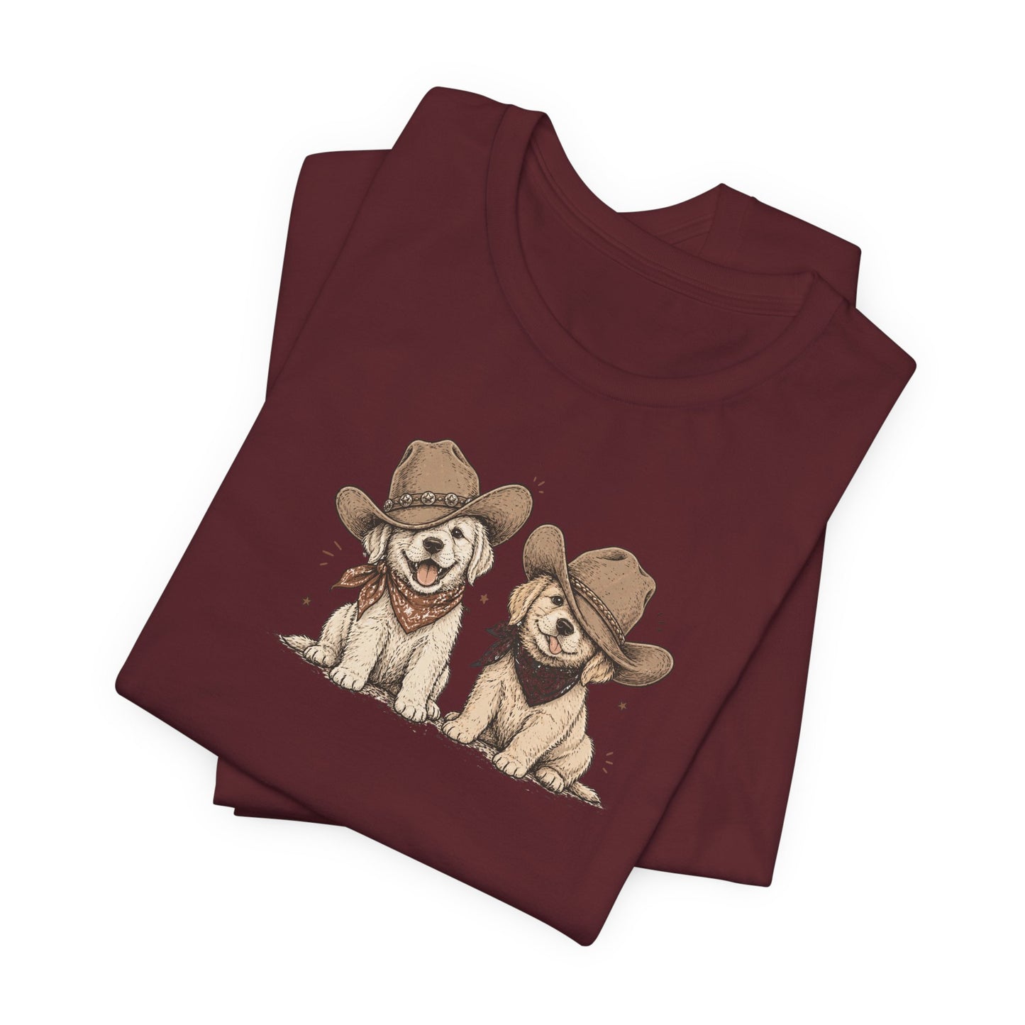 Cute Cowboy Puppies T-Shirt – Western Puppy Graphic Tee
