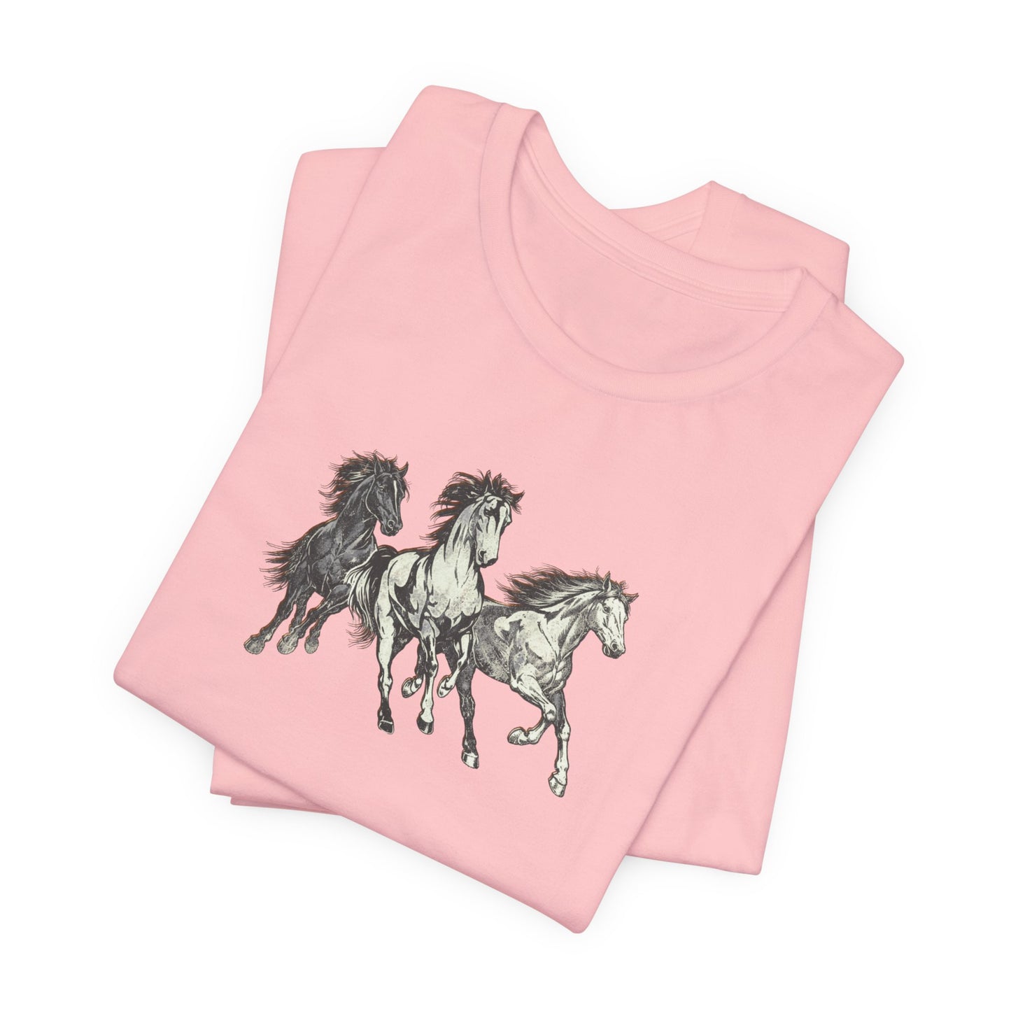 Running Horses T‑Shirt — Vintage Trio Horse Graphic Tee