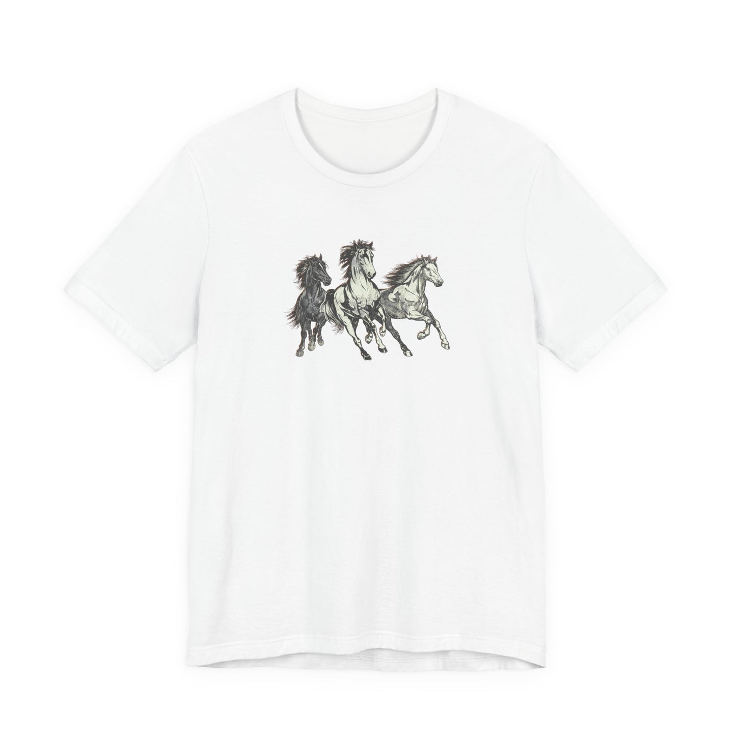 Running Horses T‑Shirt — Vintage Trio Horse Graphic Tee