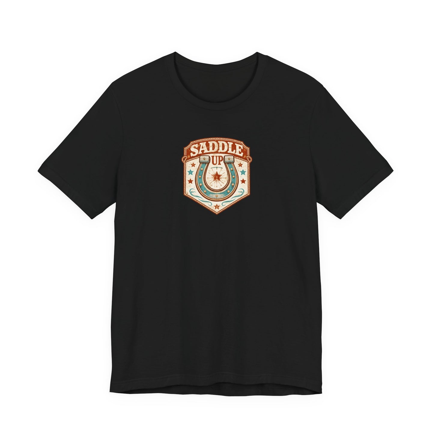 Saddle Up Vintage Western T-Shirt — Horseshoe Rodeo Tee