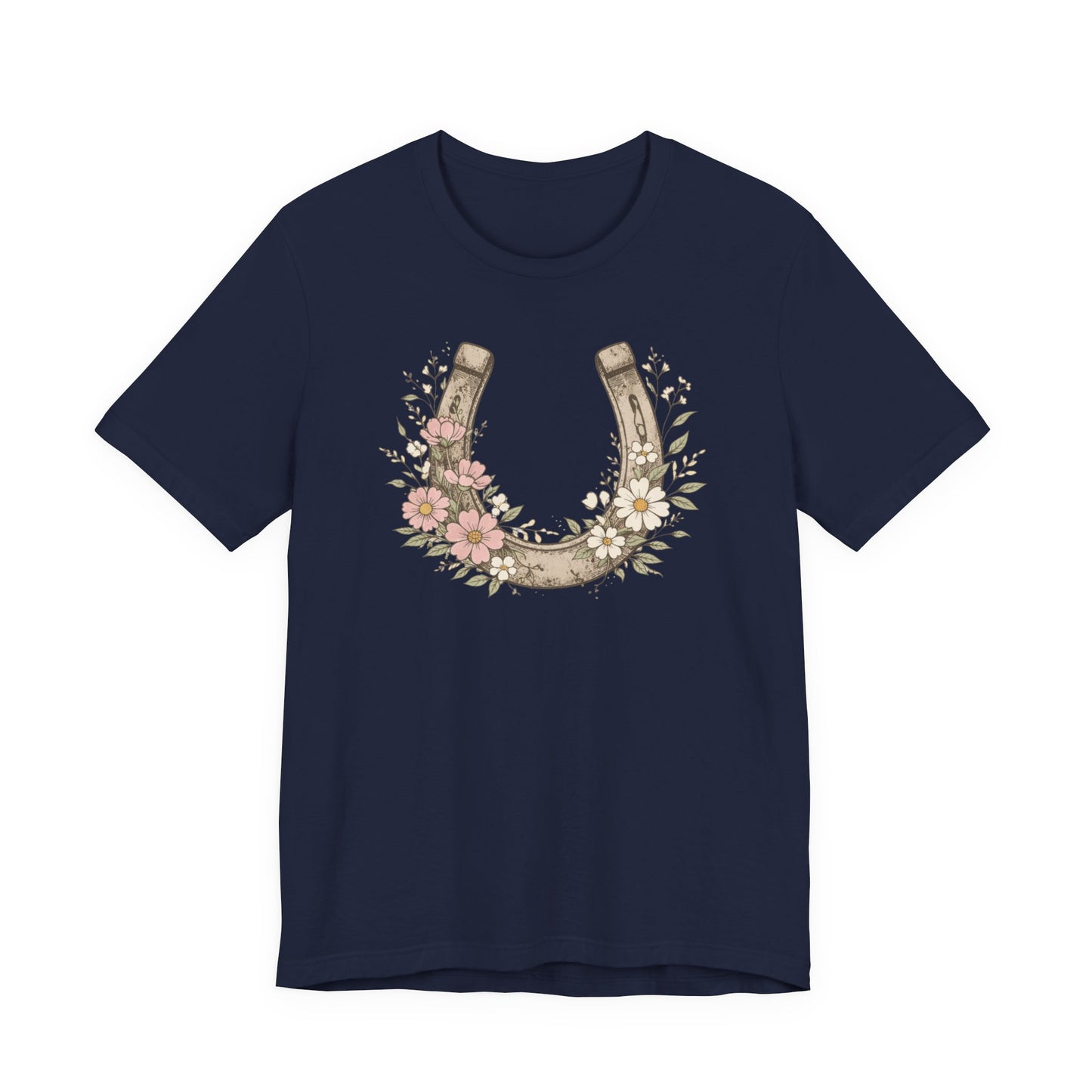 Floral Horseshoe T‑Shirt — Vintage Lucky Charm Tee