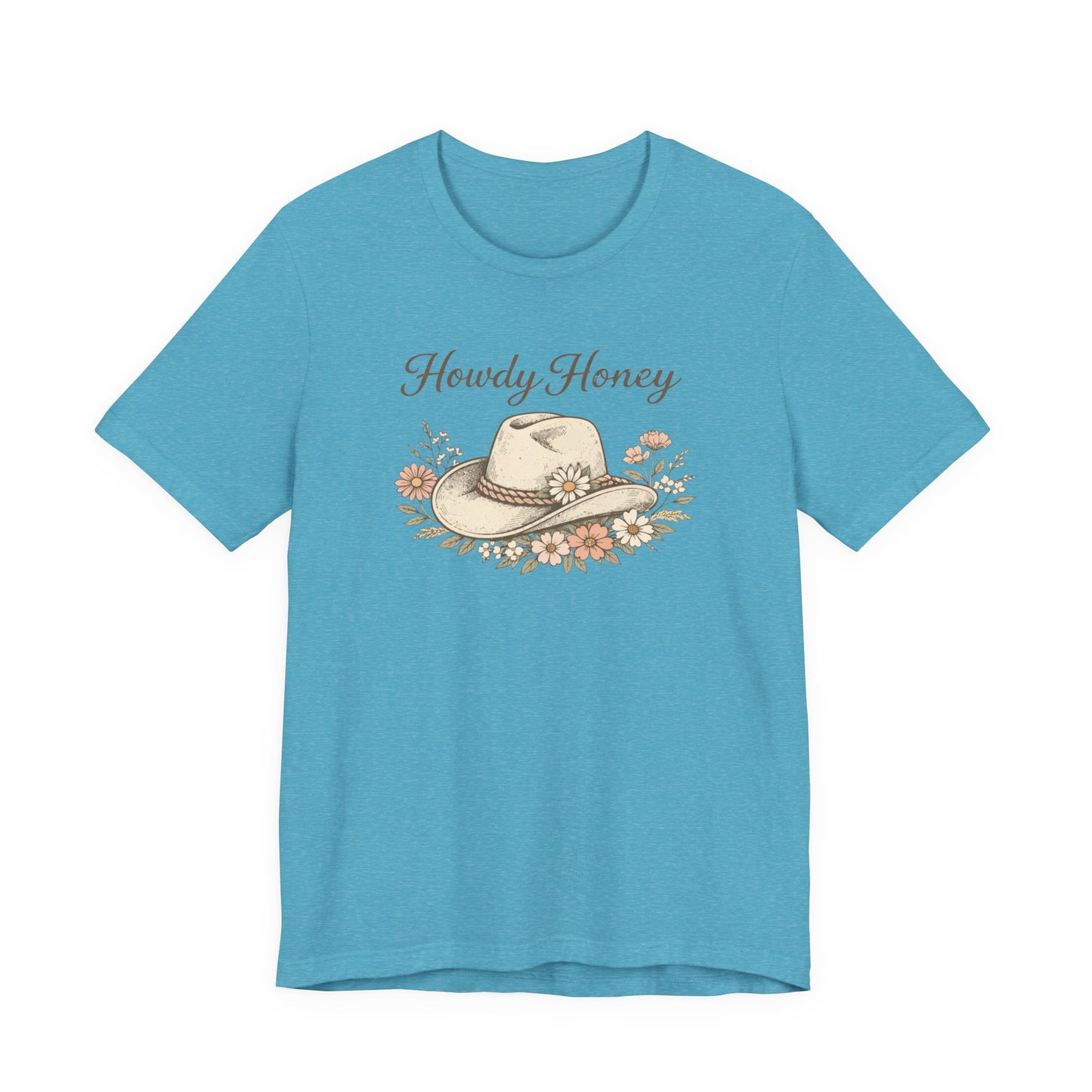 Howdy Honey T-Shirt — Floral Cowboy Hat Graphic T-Shirt