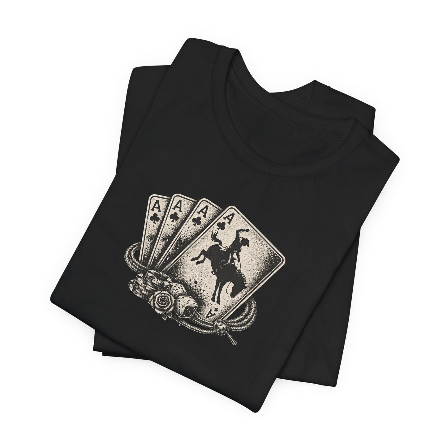 Western Rodeo Playing Cards T-Shirt– Vintage Cowboy Ace