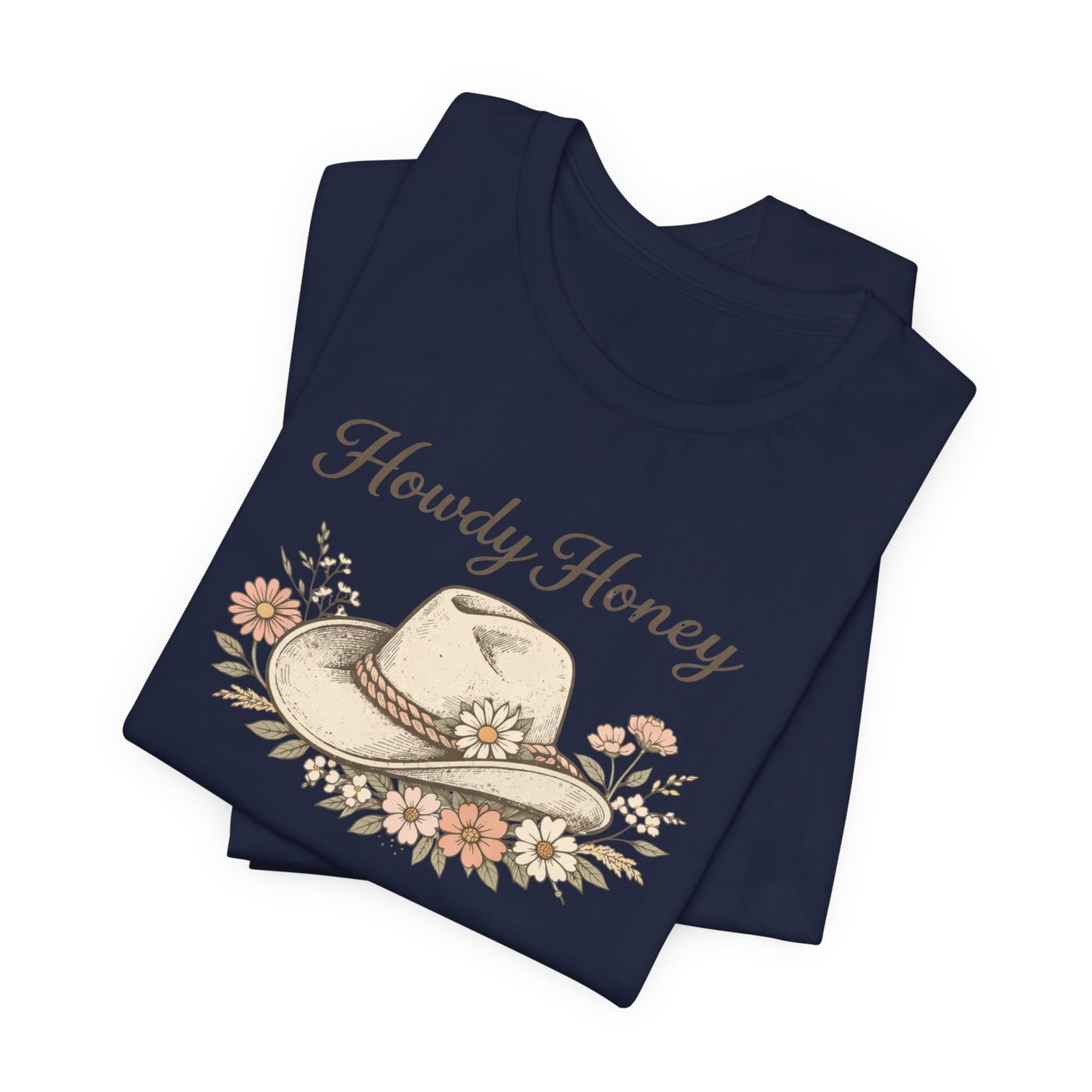 Howdy Honey T-Shirt — Floral Cowboy Hat Graphic T-Shirt