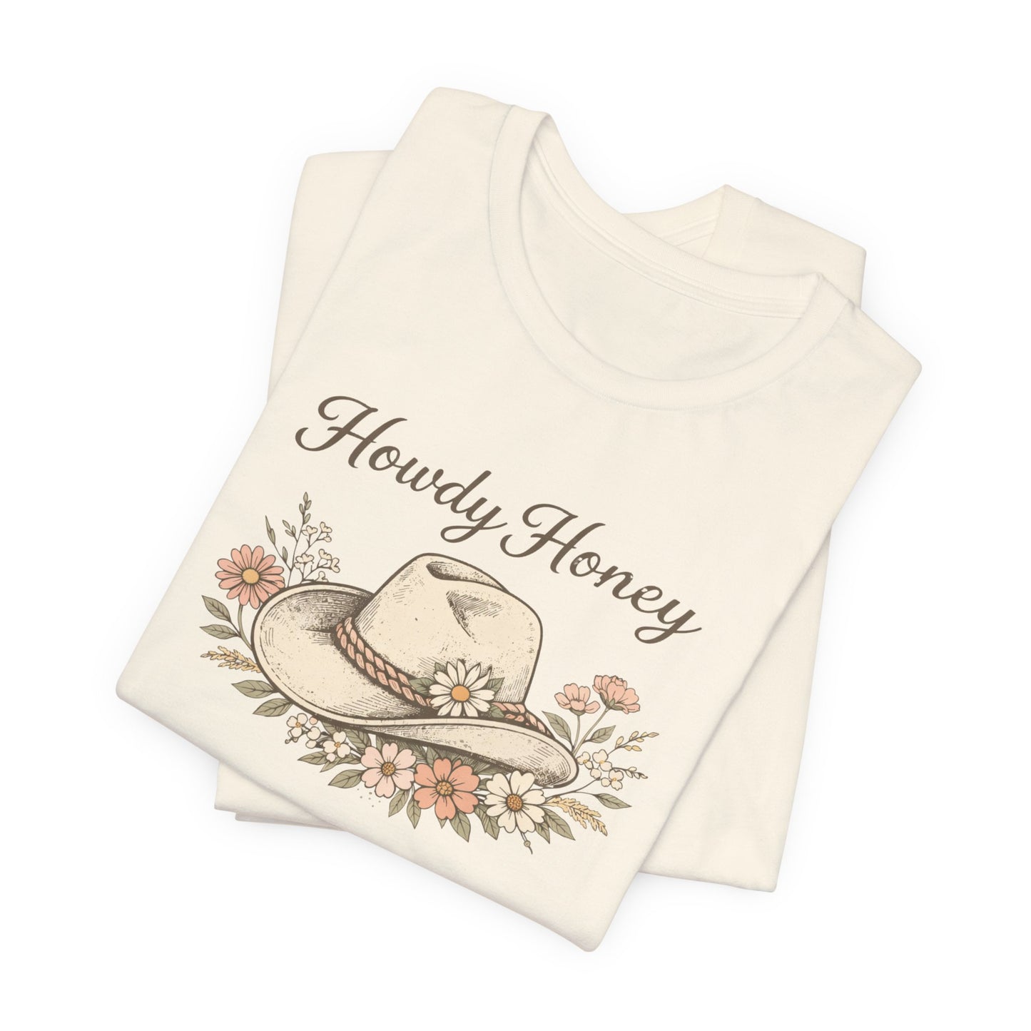 Howdy Honey T-Shirt — Floral Cowboy Hat Graphic T-Shirt
