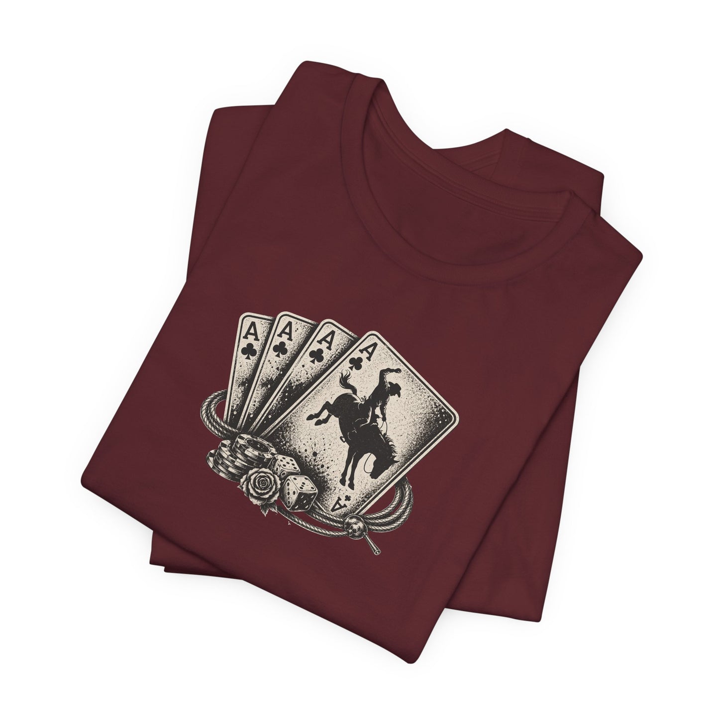 Western Rodeo Playing Cards T-Shirt– Vintage Cowboy Ace