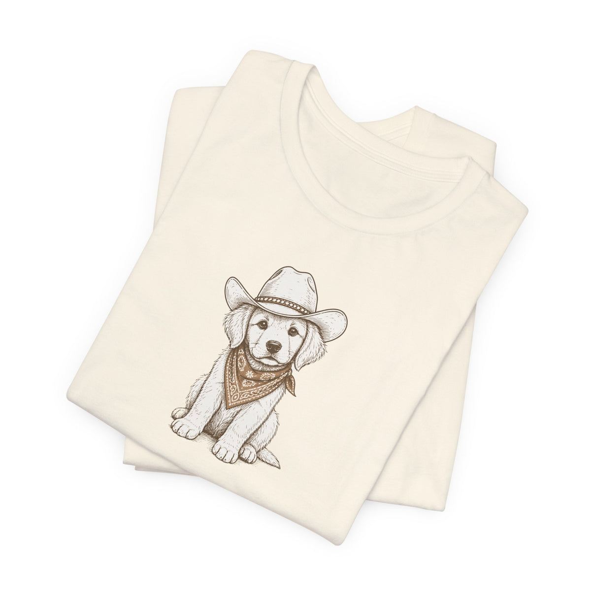 Cowboy Puppy T-Shirt — Cute Dog in Cowboy Hat & Bandana Tee
