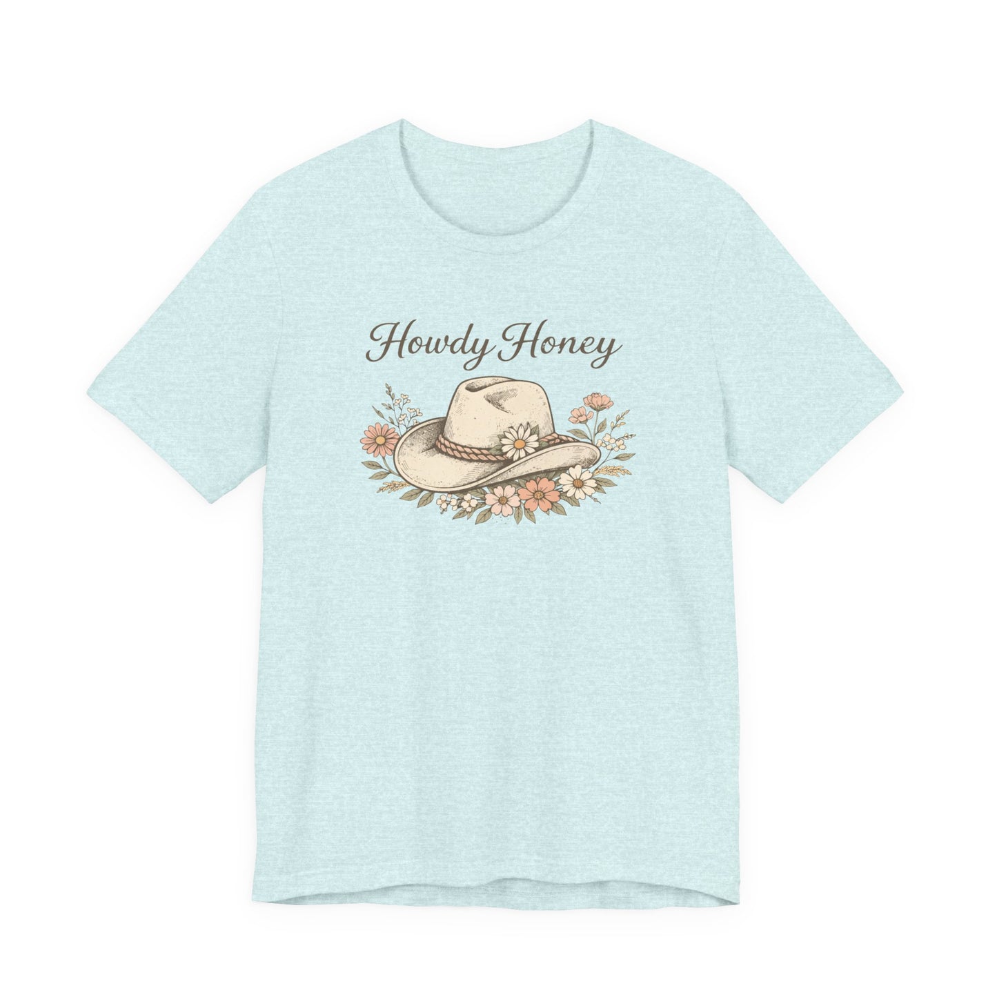 Howdy Honey T-Shirt — Floral Cowboy Hat Graphic T-Shirt