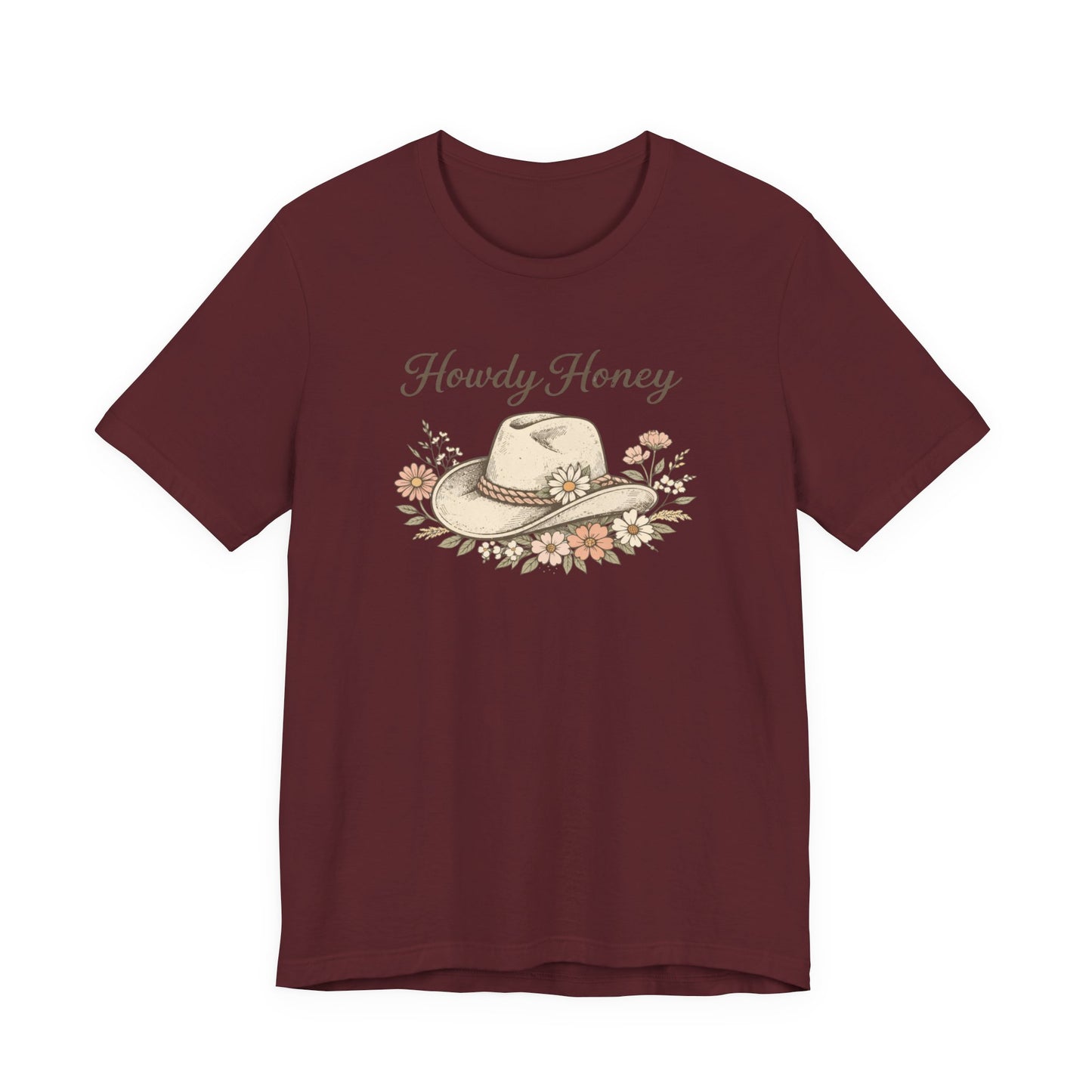 Howdy Honey T-Shirt — Floral Cowboy Hat Graphic T-Shirt