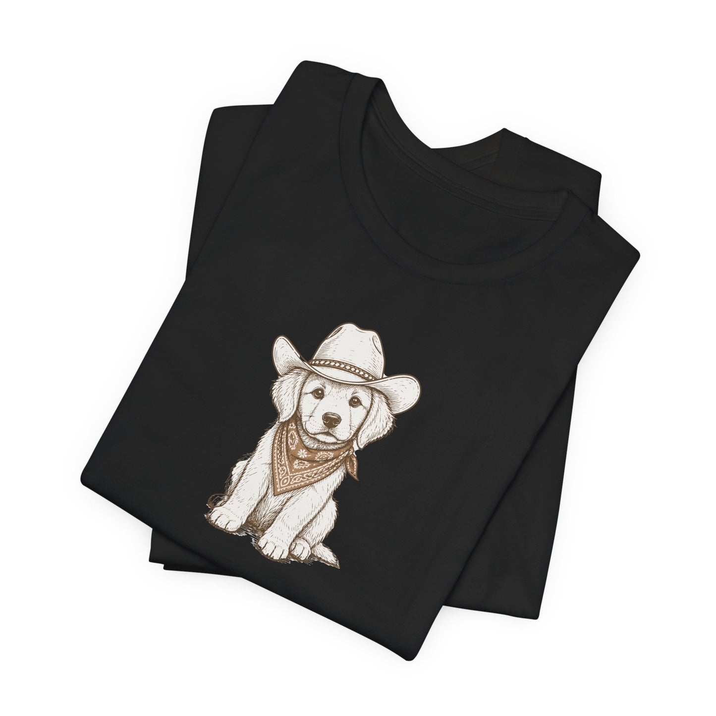 Cowboy Puppy T-Shirt — Cute Dog in Cowboy Hat & Bandana Tee