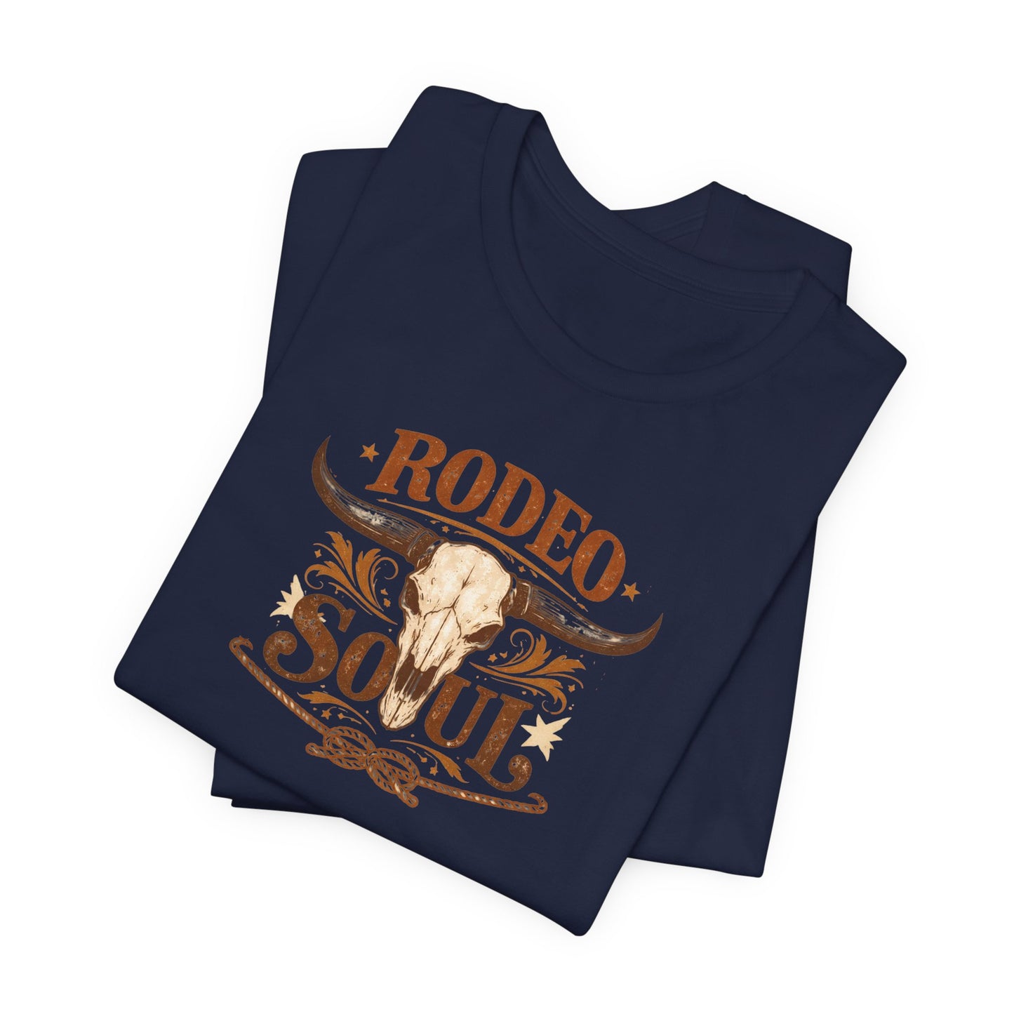 Rodeo Soul T-Shirt — Western Longhorn Skull Graphic Tee