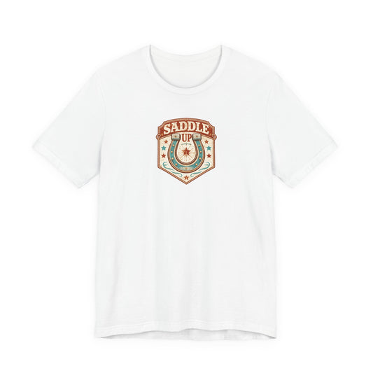 Saddle Up Vintage Western T-Shirt — Horseshoe Rodeo Tee