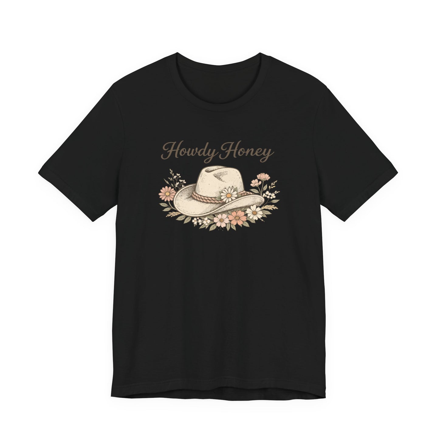 Howdy Honey T-Shirt — Floral Cowboy Hat Graphic T-Shirt