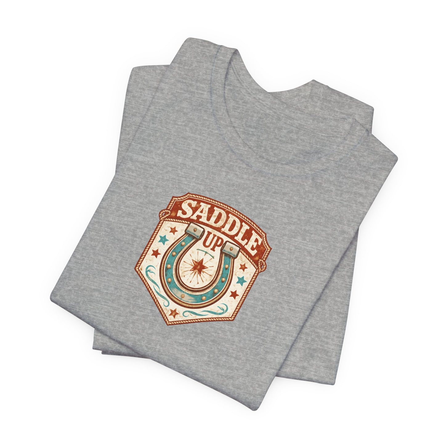 Saddle Up Vintage Western T-Shirt — Horseshoe Rodeo Tee