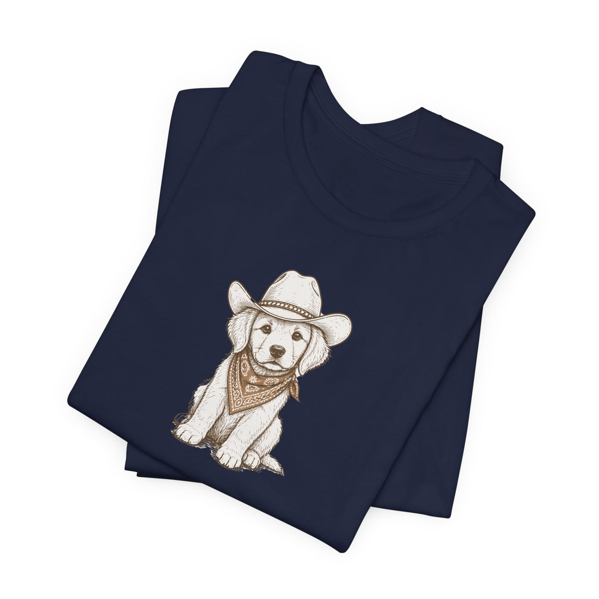 Cowboy Puppy T-Shirt — Cute Dog in Cowboy Hat & Bandana Tee