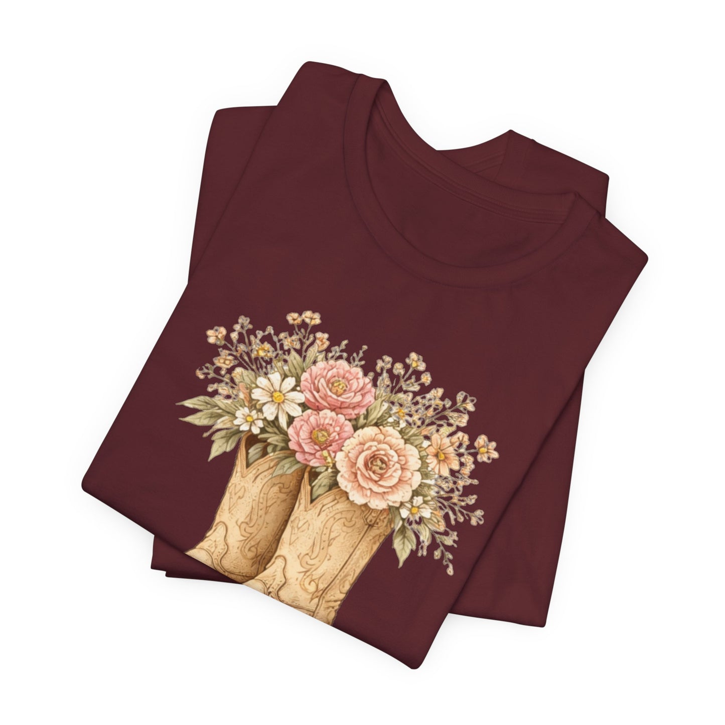 Deeply Rooted Floral Cowboy Boots T-Shirt