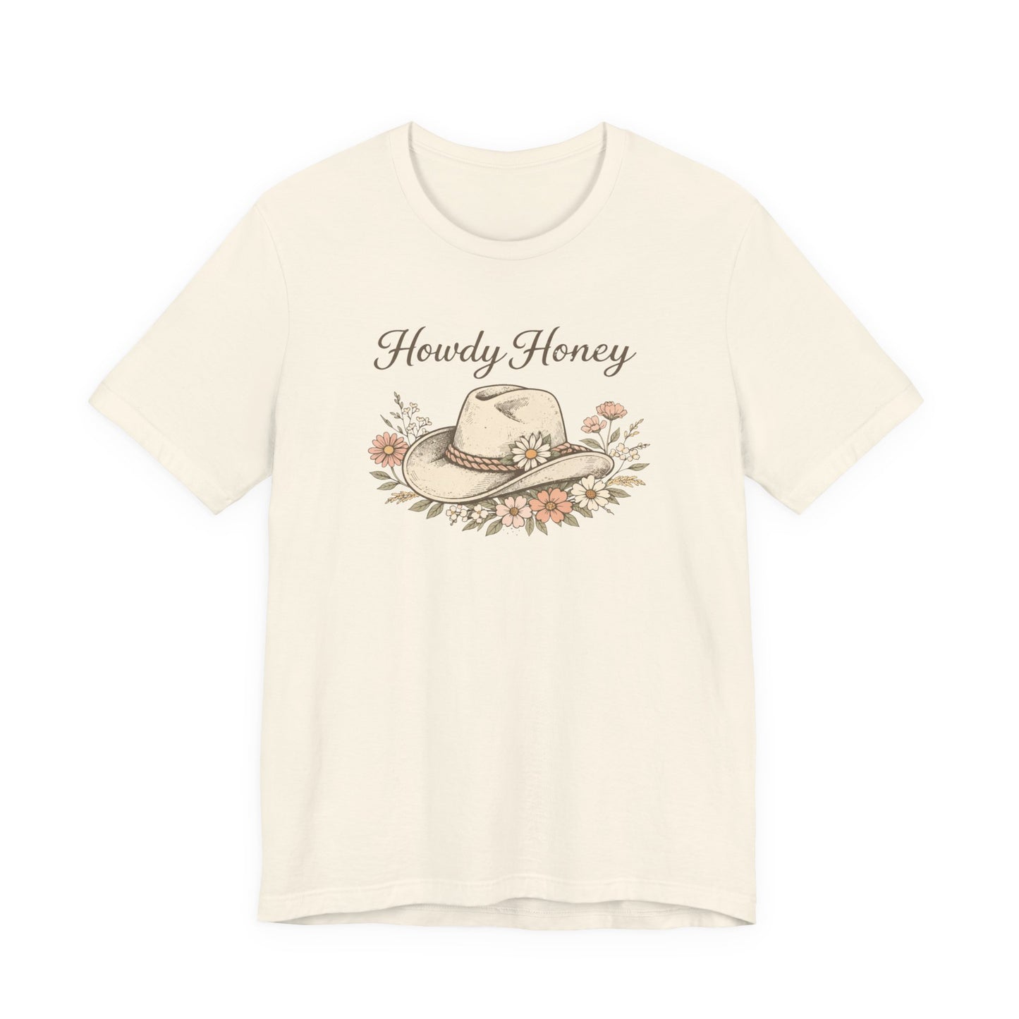Howdy Honey T-Shirt — Floral Cowboy Hat Graphic T-Shirt