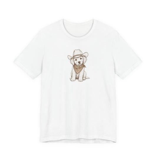 Cowboy Puppy T-Shirt — Cute Dog in Cowboy Hat & Bandana Tee