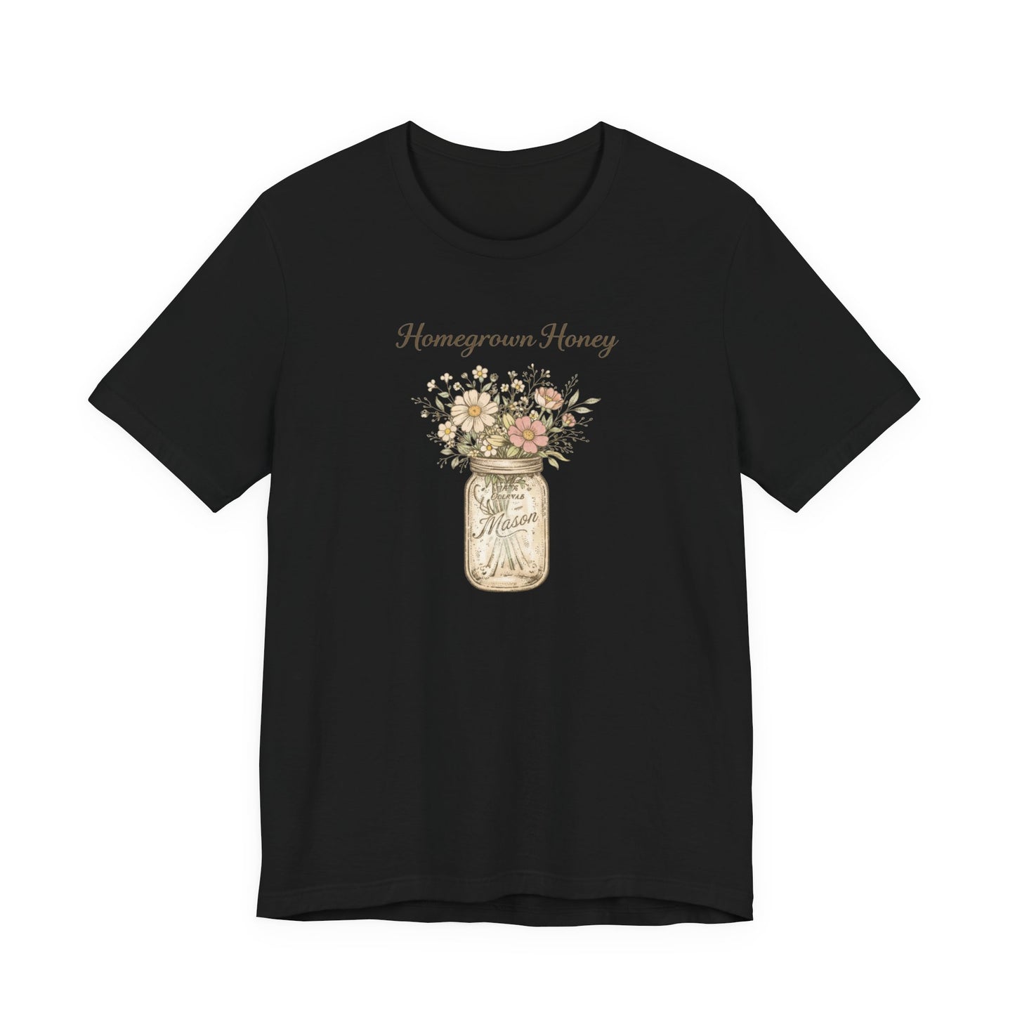 Homegrown Honey Mason Jar Floral T-Shirt