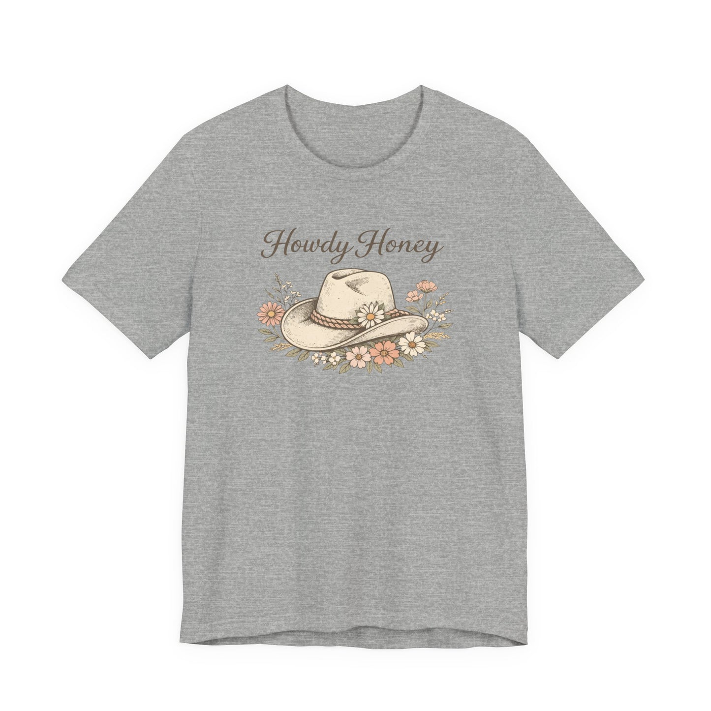 Howdy Honey T-Shirt — Floral Cowboy Hat Graphic T-Shirt