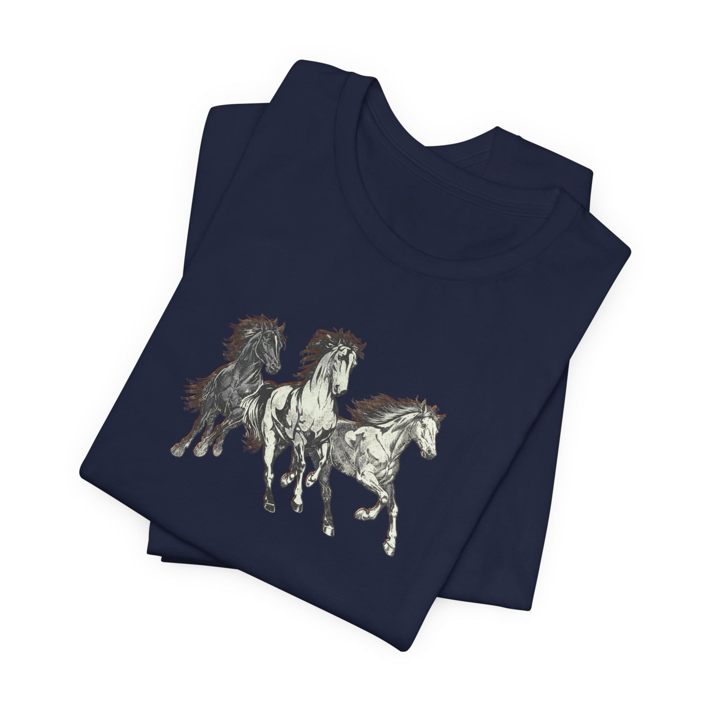 Running Horses T‑Shirt — Vintage Trio Horse Graphic Tee
