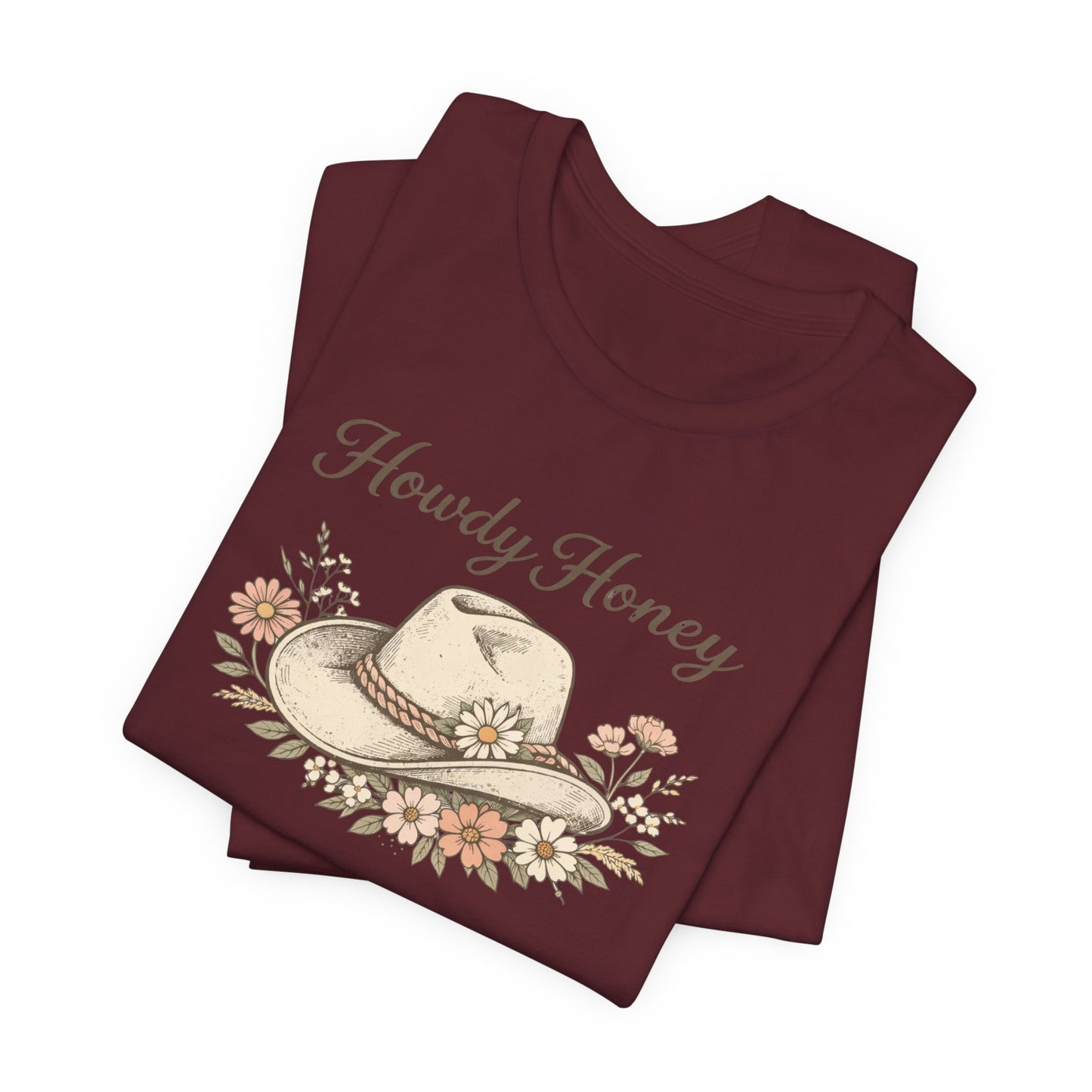 Howdy Honey T-Shirt — Floral Cowboy Hat Graphic T-Shirt