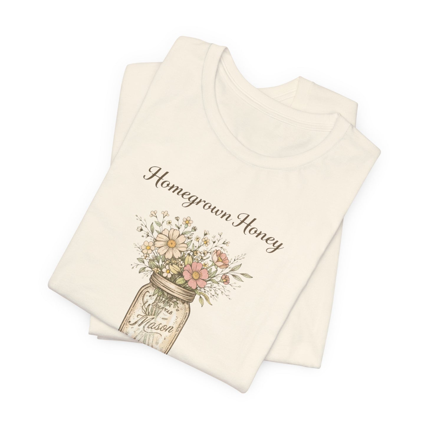 Homegrown Honey Mason Jar Floral T-Shirt