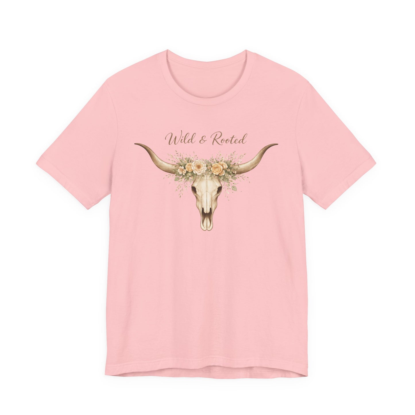 Boho Western Floral Longhorn Graphic T-Shirt