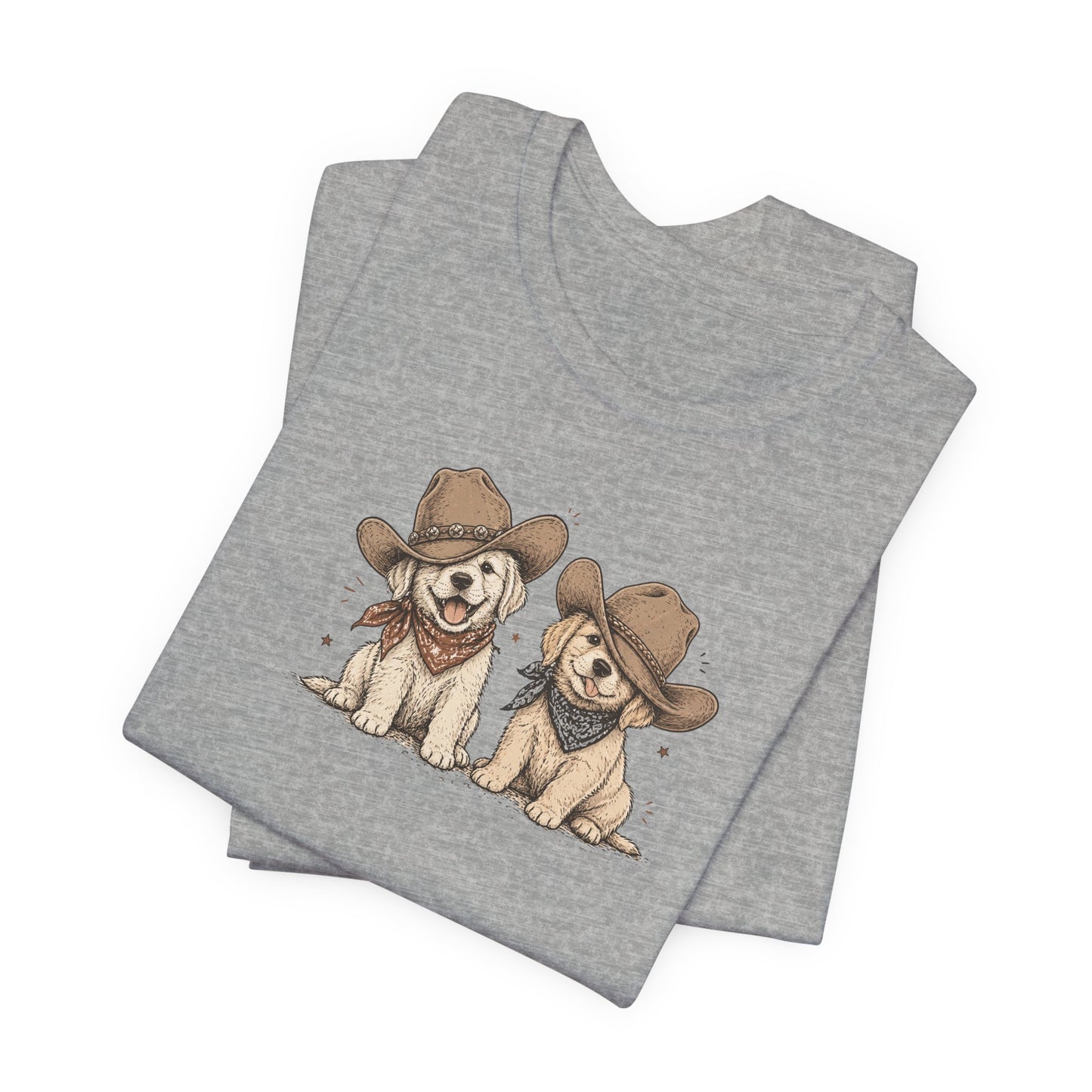 Cute Cowboy Puppies T-Shirt – Western Puppy Graphic Tee