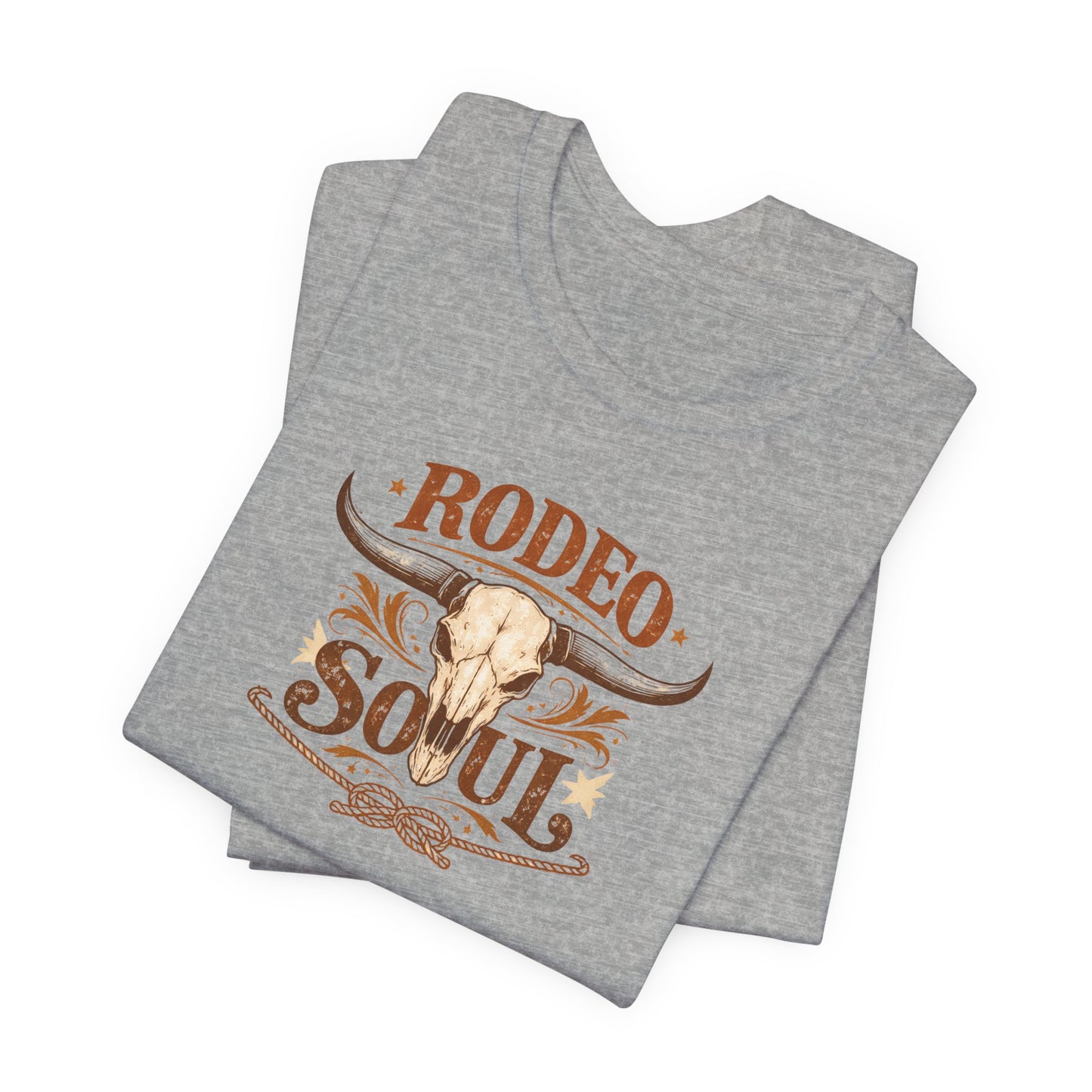 Rodeo Soul T-Shirt — Western Longhorn Skull Graphic Tee